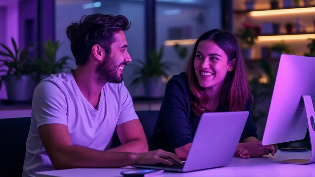 Two marketing co-workers discussing strategies to tailor an instruction manual to the right target audience, focusing on effective technical writing and user-friendly guides.
