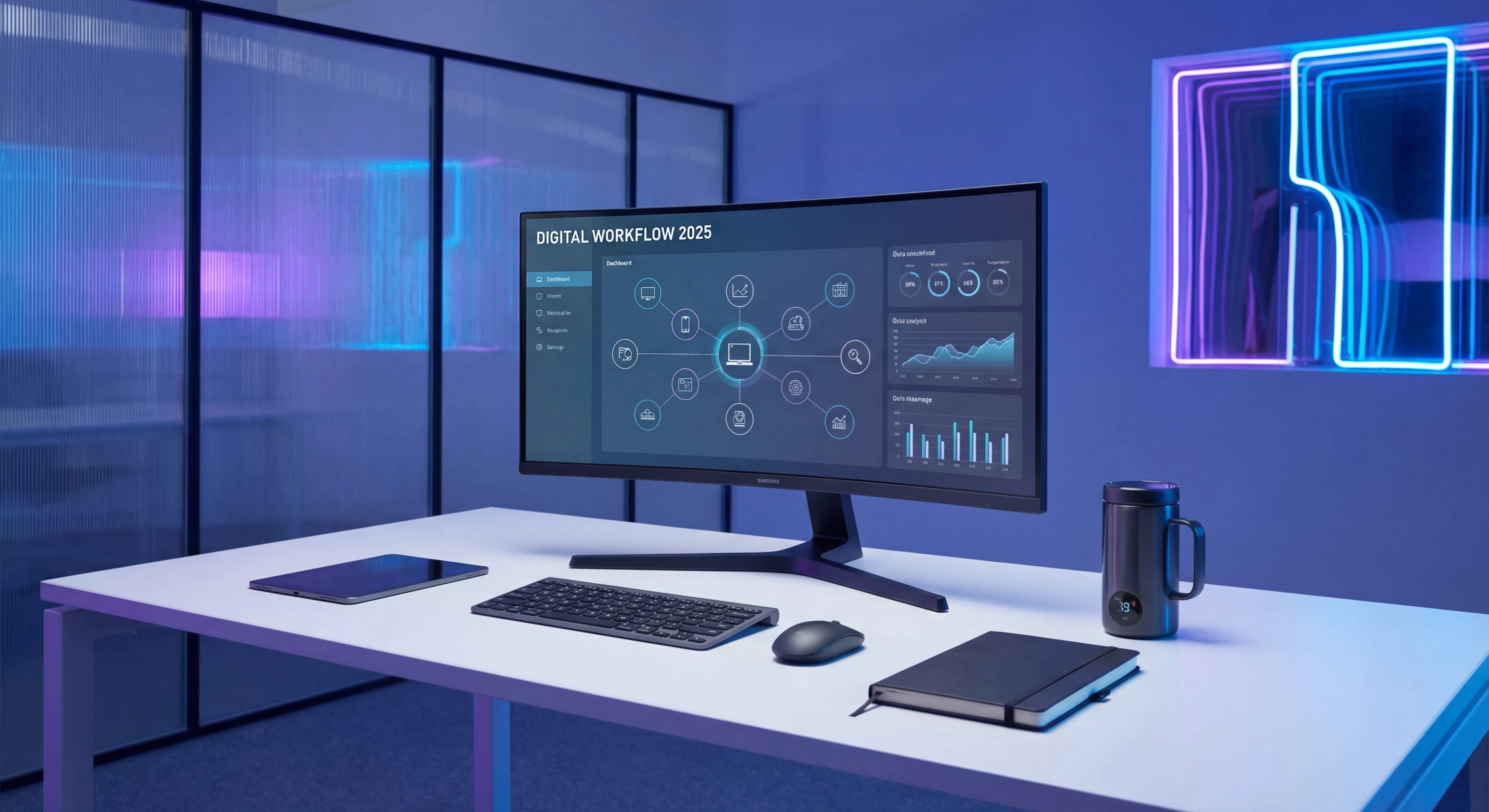 Modern workspace showing streamlined business processes and organized workflows