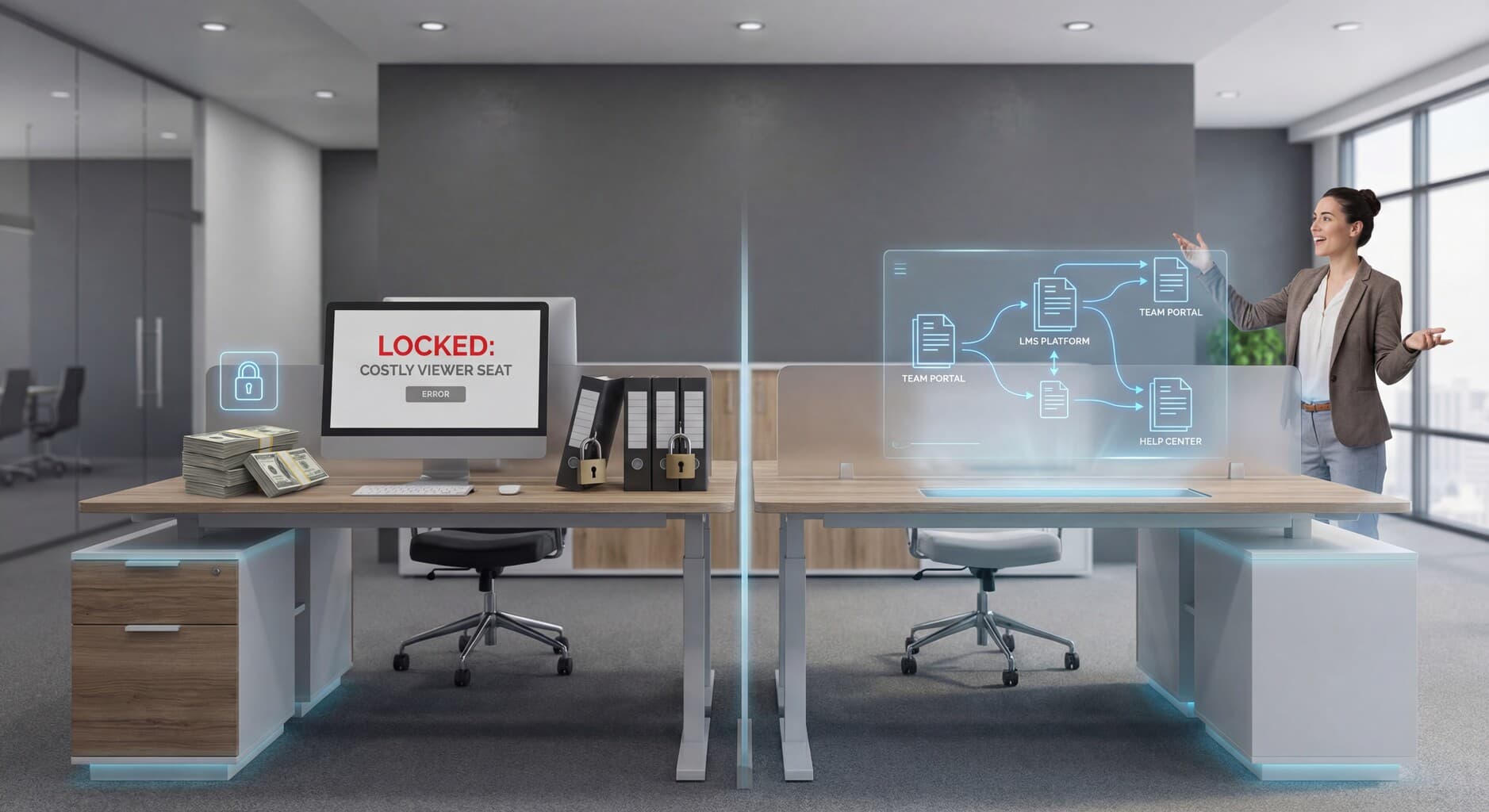 Share documentation securely without paying for viewer seats using Glitter AI