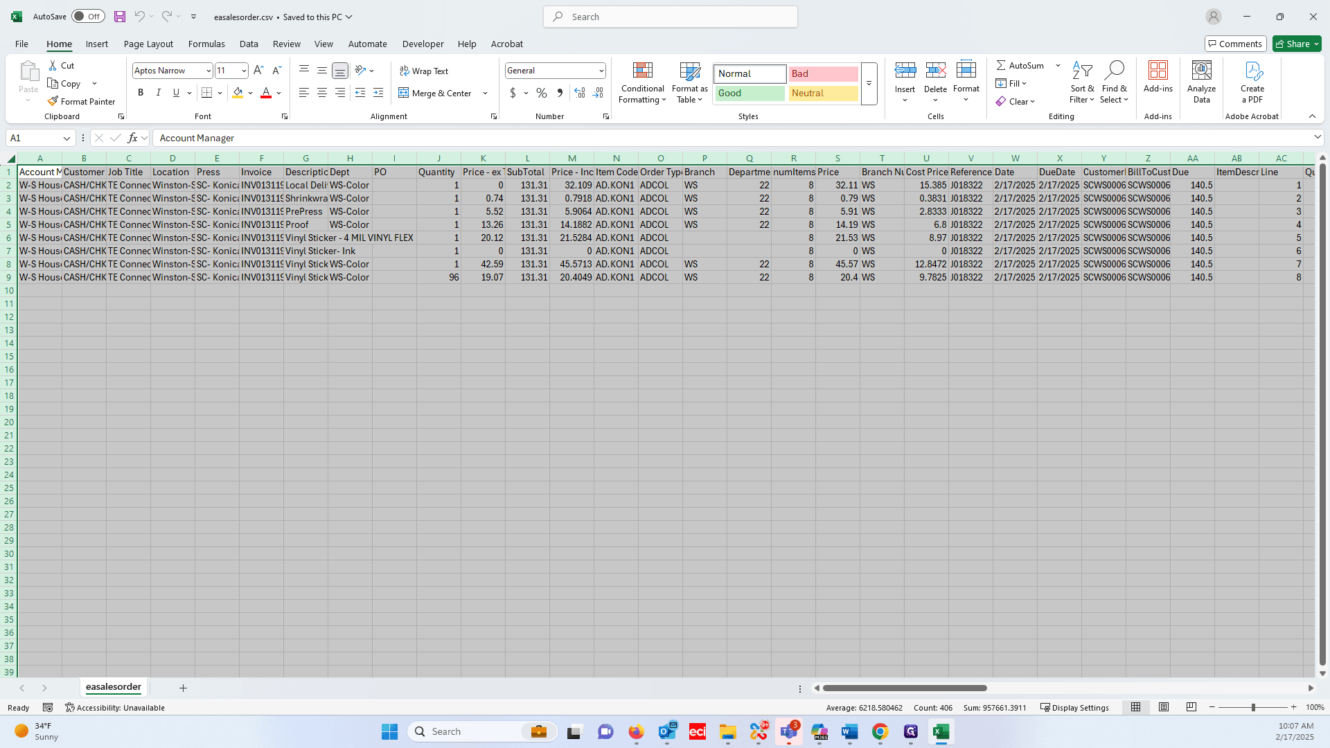 Step #23: Double-click on any of the vertical dividers to auto adjust the column width.