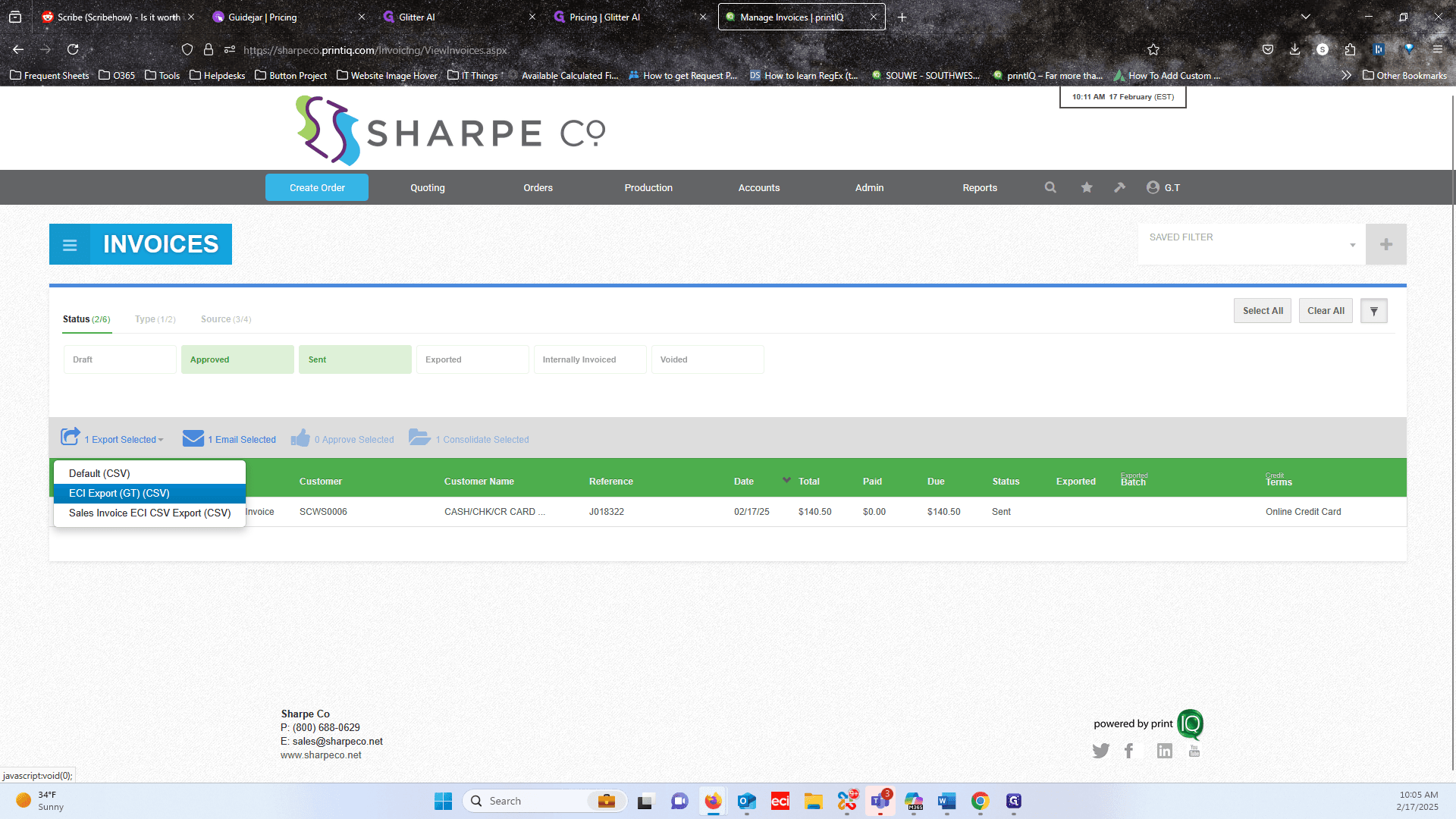 Step #6: Click on ECI Export (GT) (CSV)