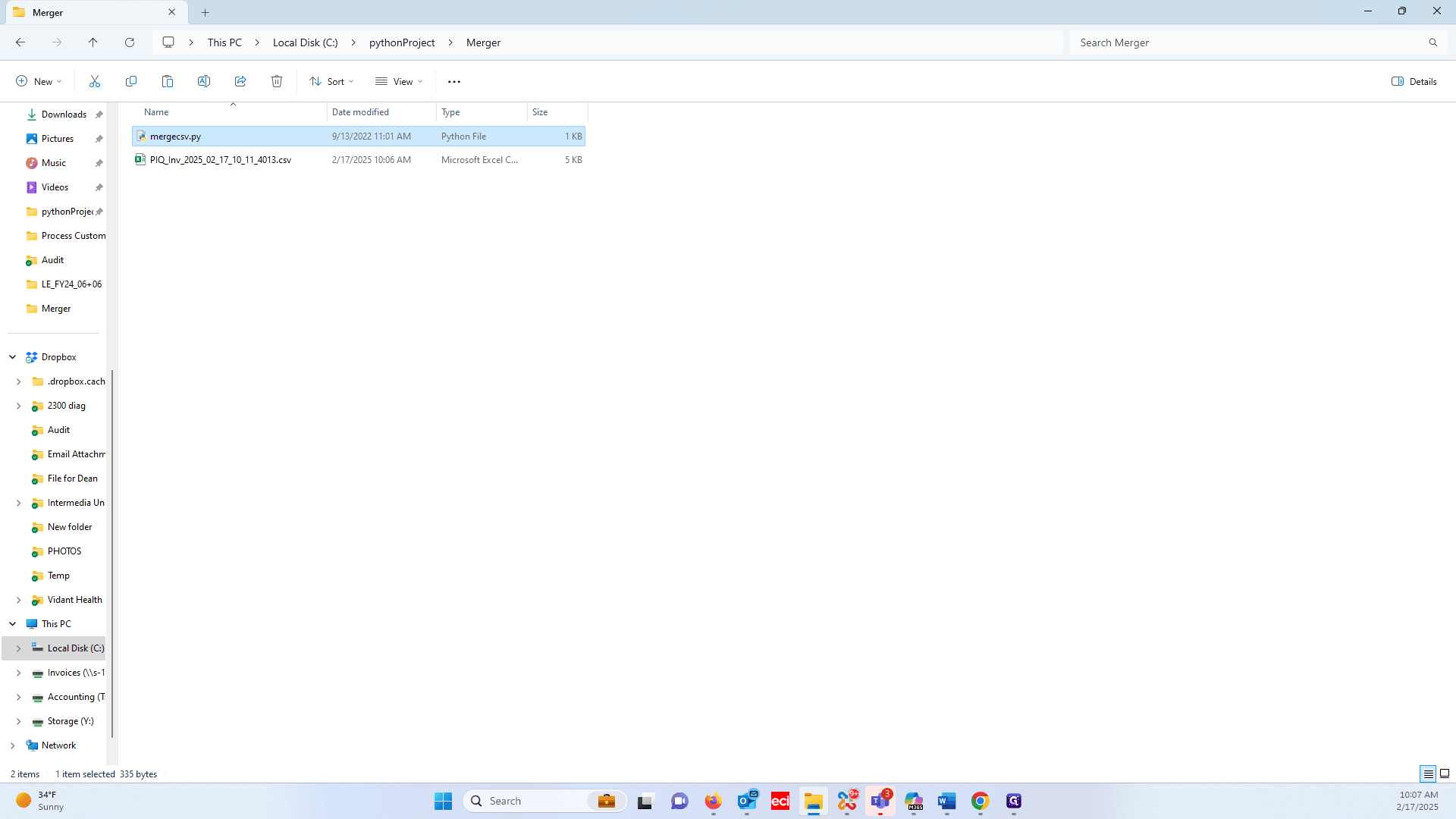 Step #15: Double-click on "mergecsv.py"