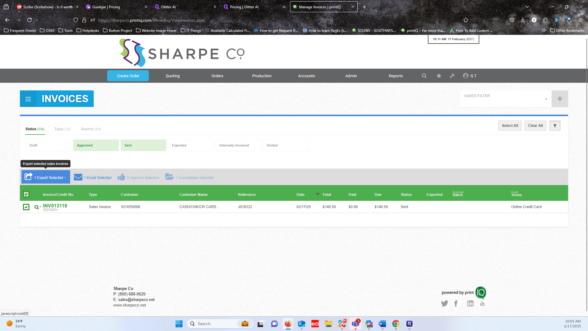 Step #5: Click the Exported Selected button.