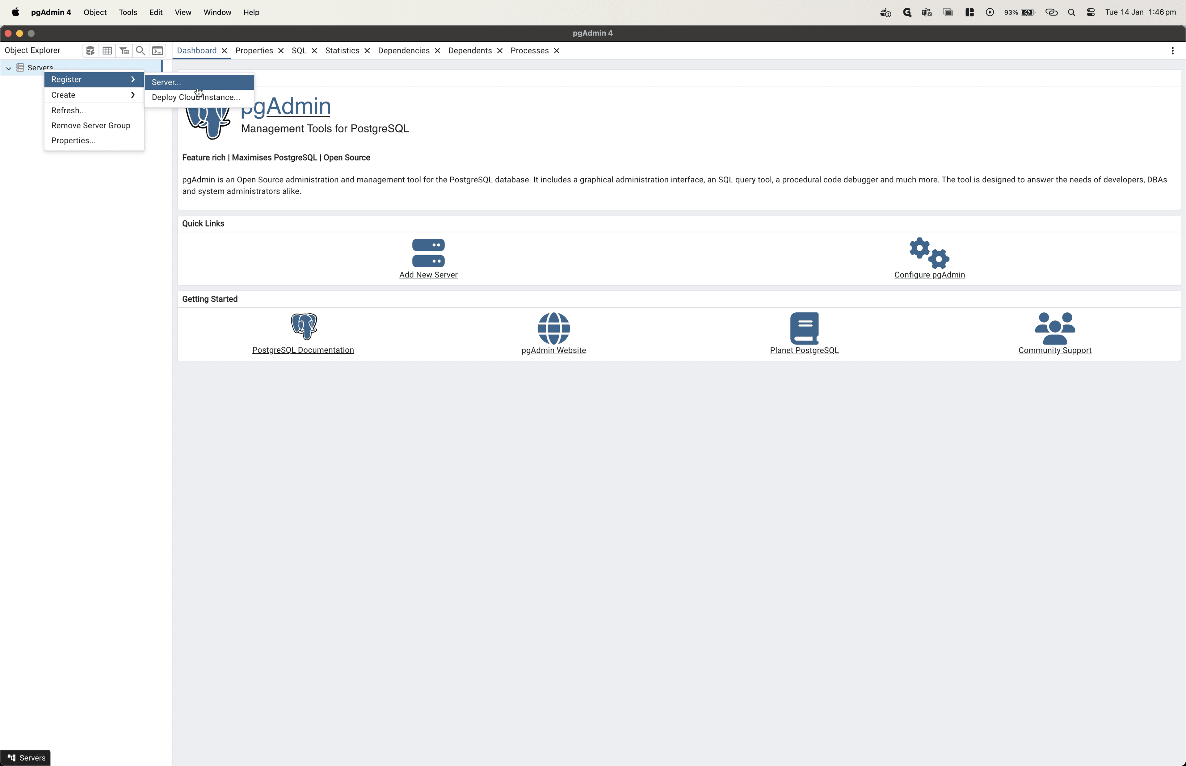 Step #2: Click on "Server ... Deploy Cloud Instance ..."