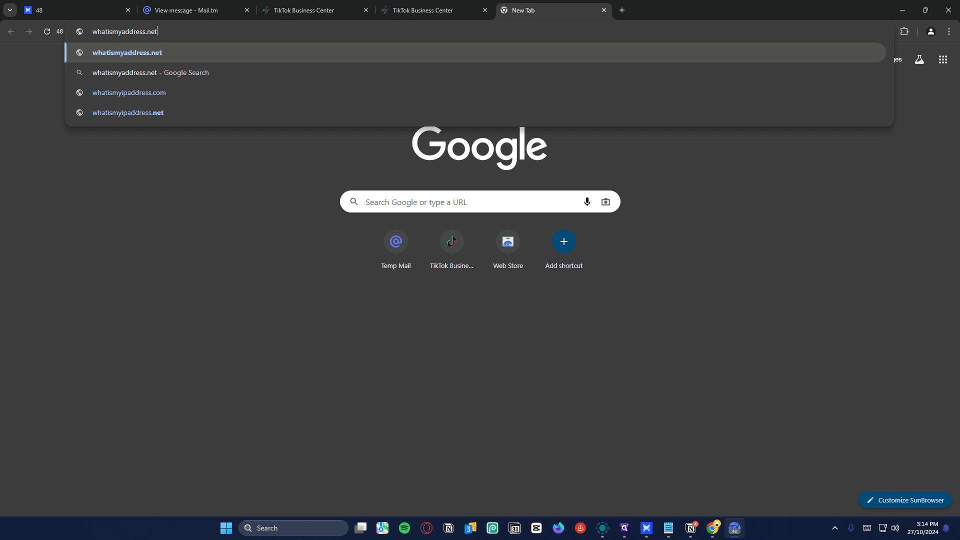 Step #30: Go to "whatismyaddress.net"