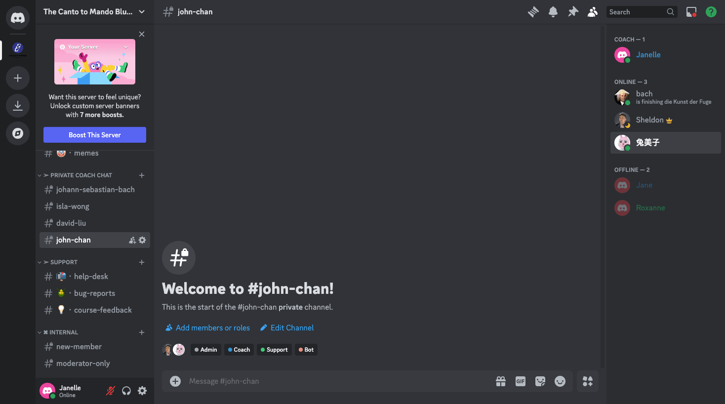 Step #20: Make sure the new student is the only person in this channel apart from CMB team members.