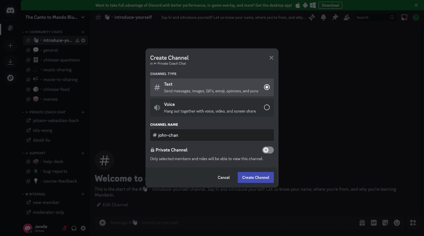 Step #11: Click on "Create Channel"