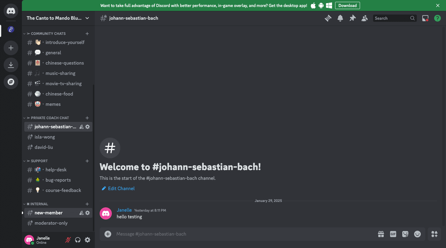 Step #6: Right-click on "#new-member"