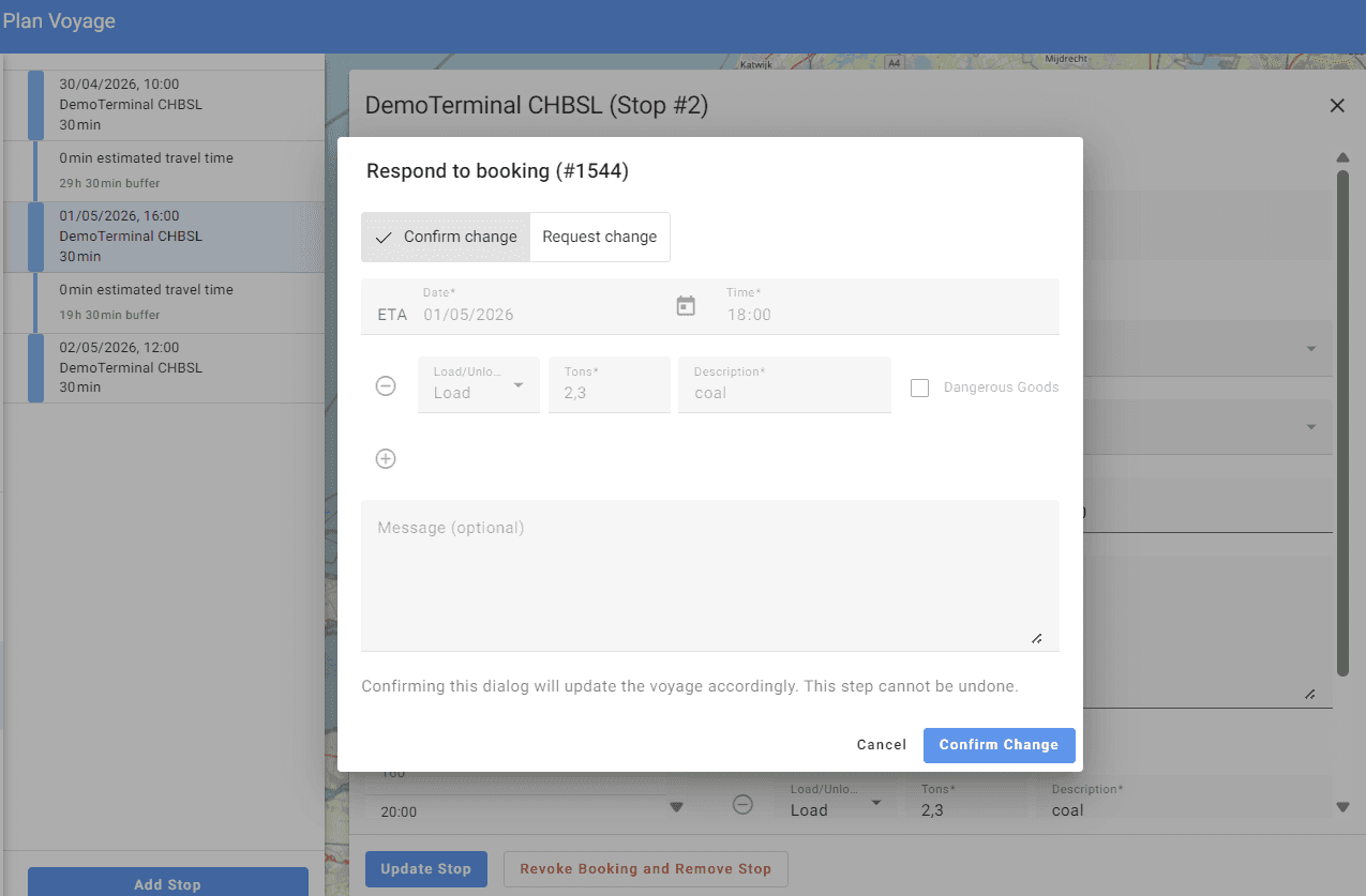 Step #13: If you confirm the booking change, the status will change to ‘accepted’.