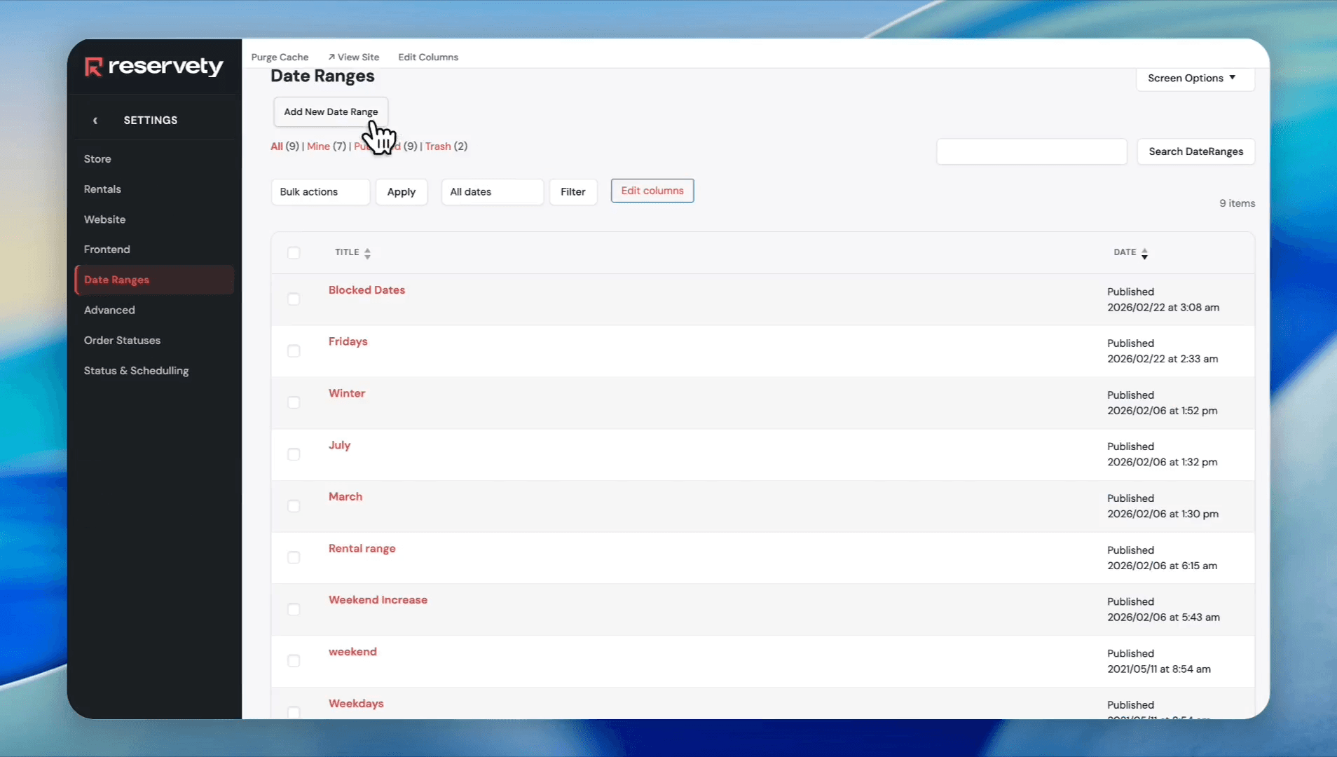 Step #4: Click Add New Date Range