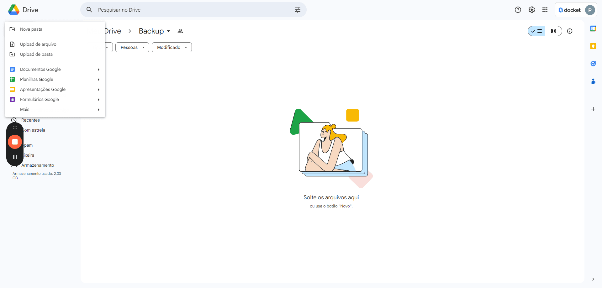 Step #9: Selecione a opção que gostaria "Upload de arquivo ou Upload de Pasta"