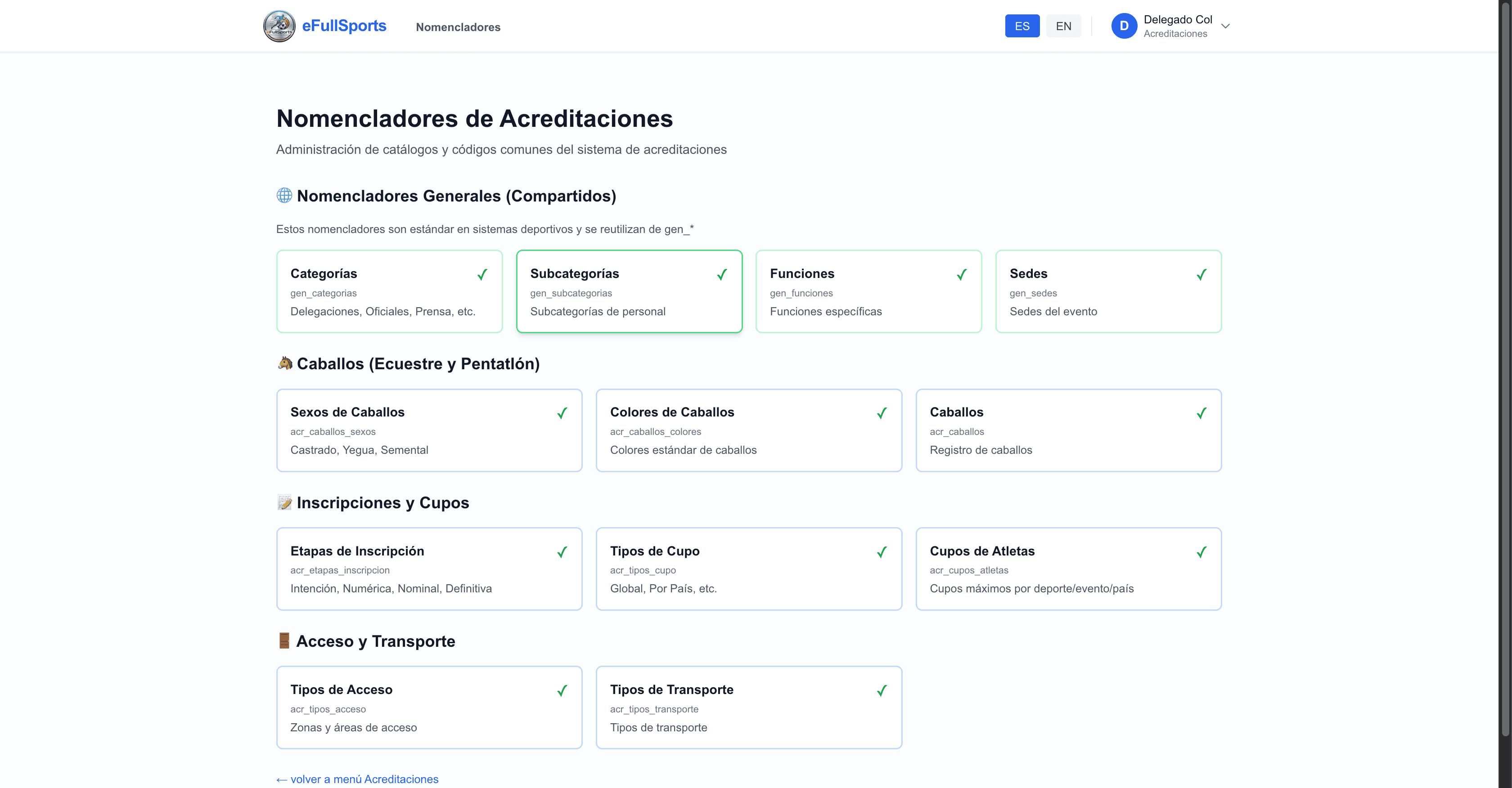 Step #5: Nomencladores de Acreditaciones