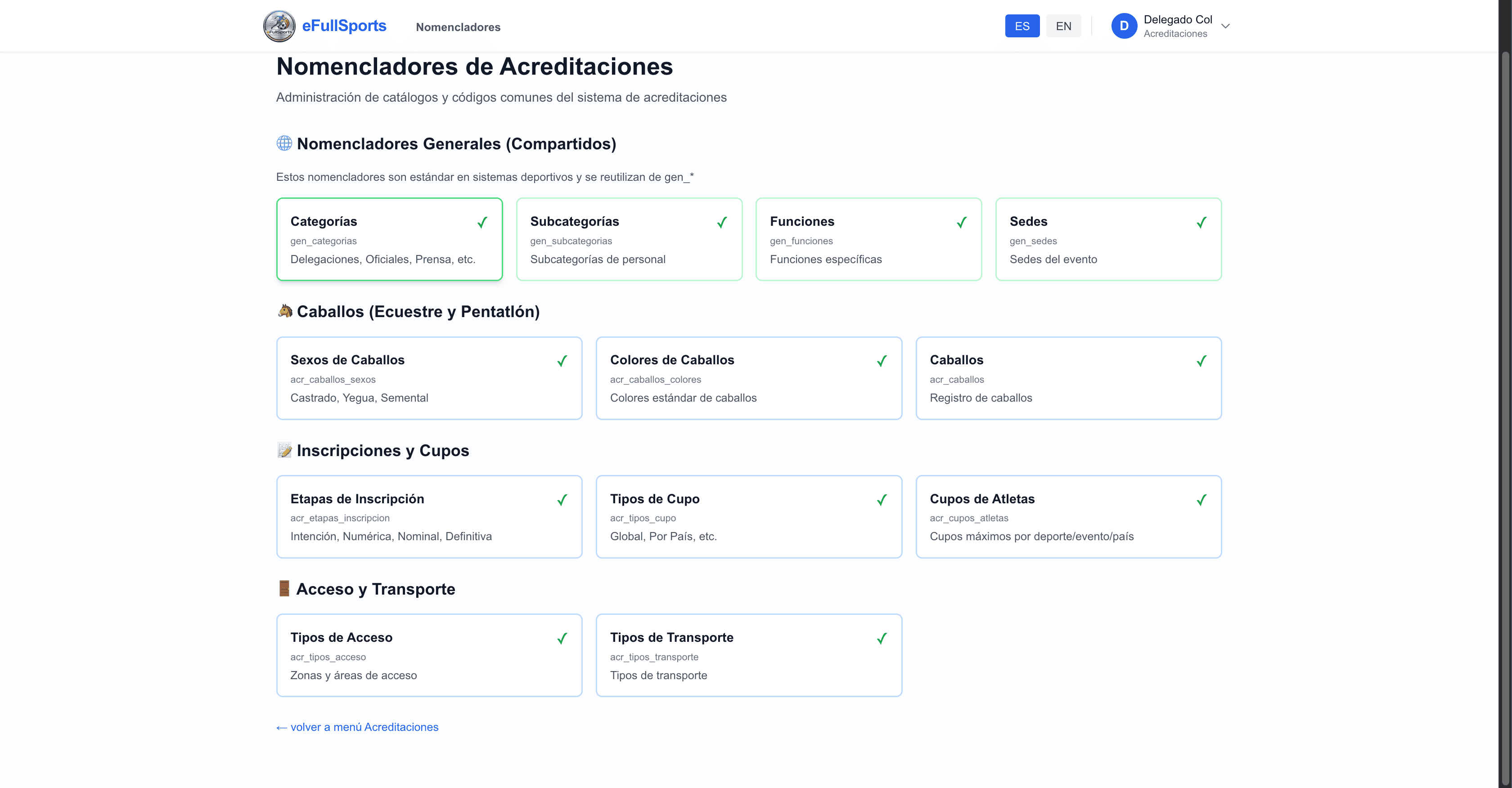 Step #3: Nomencladores de Acreditaciones