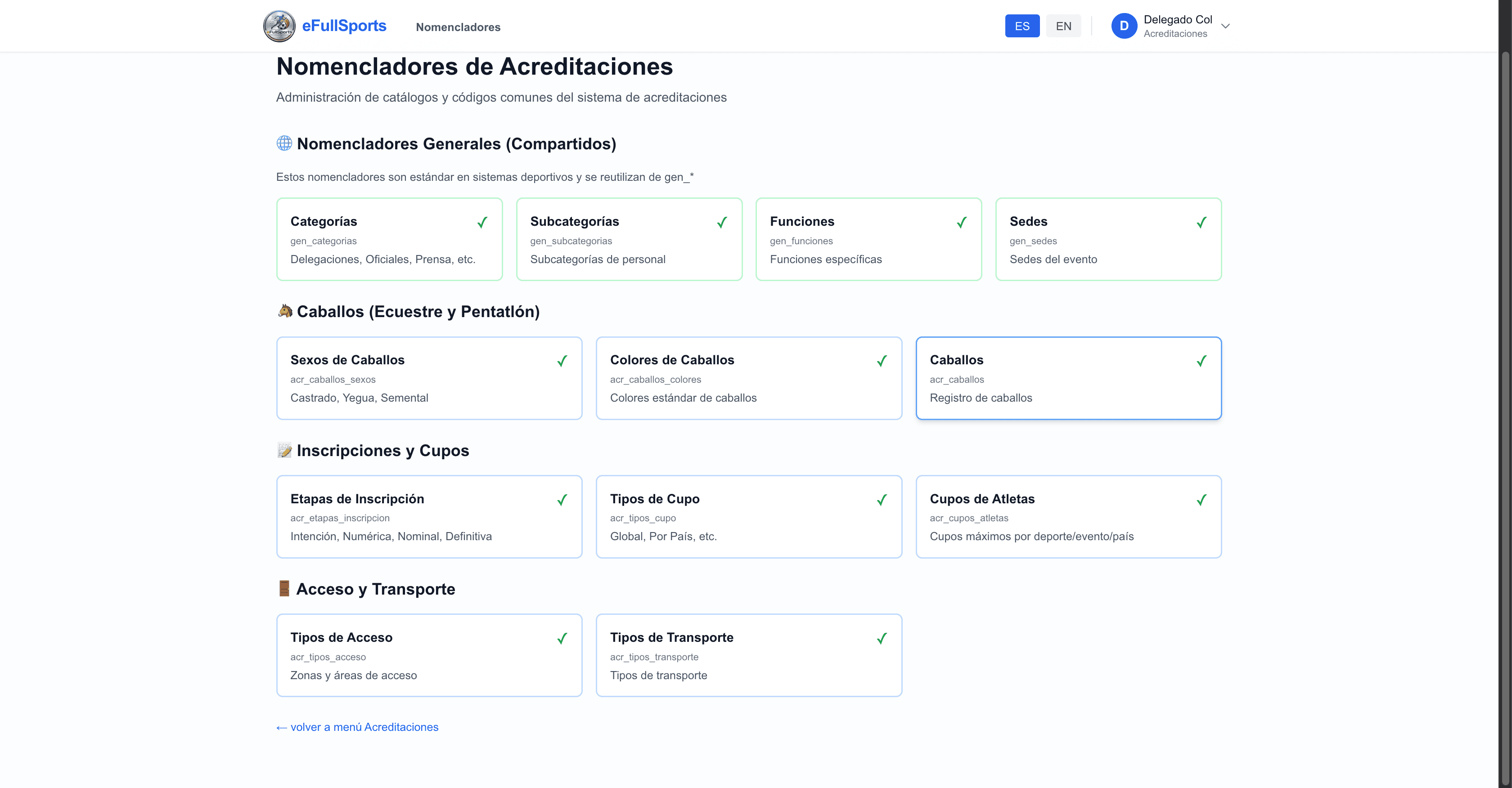 Step #20: Nomencladores de Acreditaciones