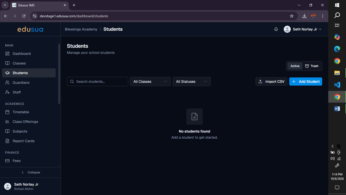 Step #2: Click Add Student.