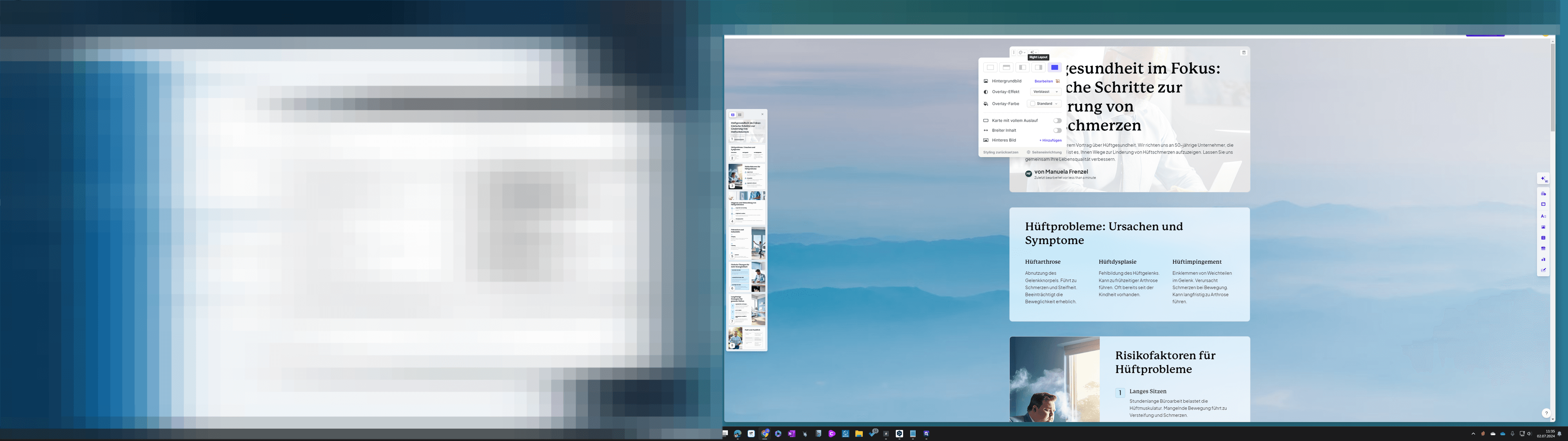 Step #24: Zum Beispiel "Hintergrundlayout".