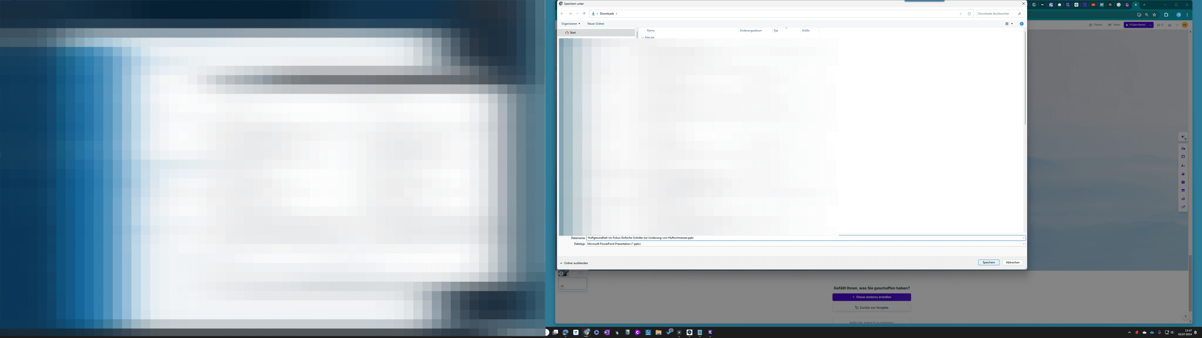 Step #61: Für dieses Beispiel wähle ich den Export für PowerPoint.