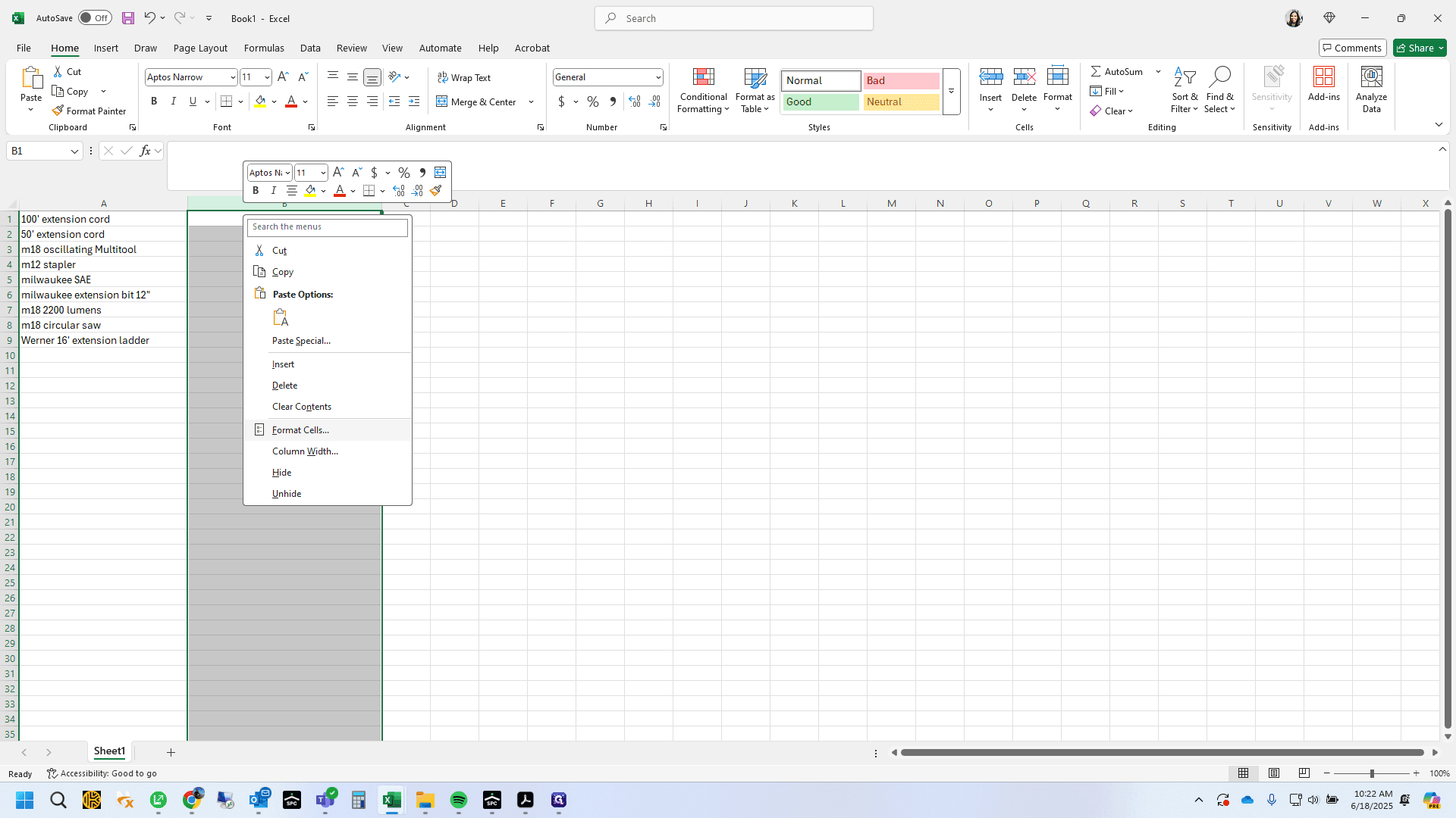 Step #9: Click on "Format Cells"