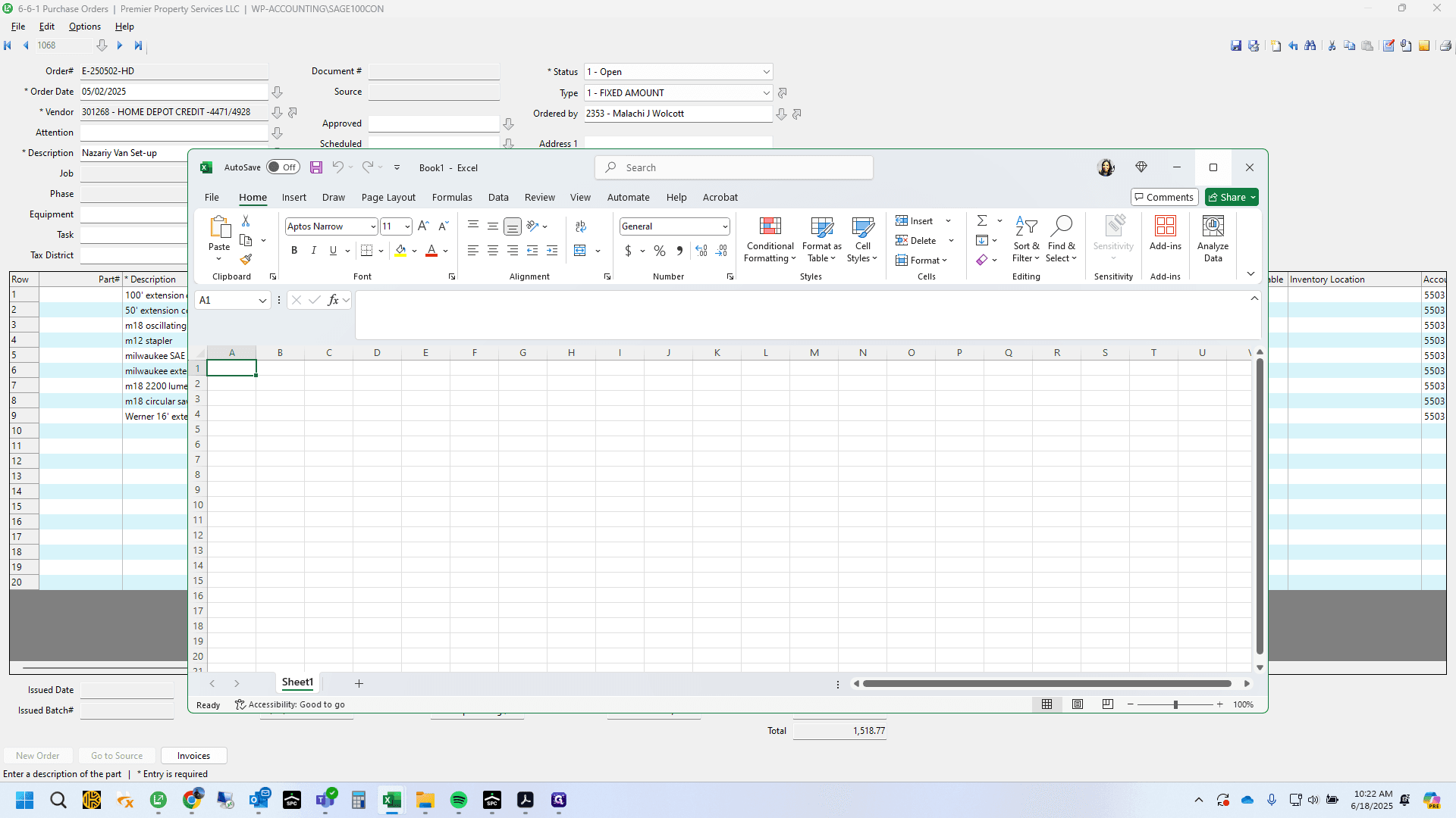 Step #3: Open a blank Excel Spreadsheet