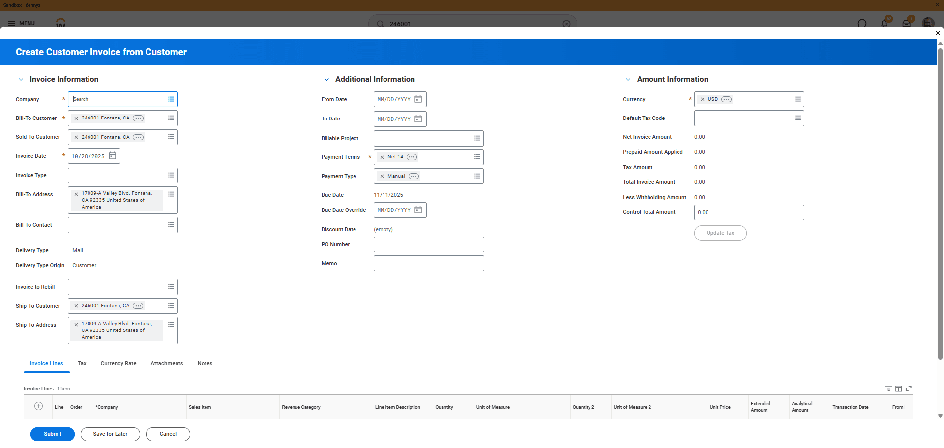 Step #6: Click in the Company field and select the appropriate Company