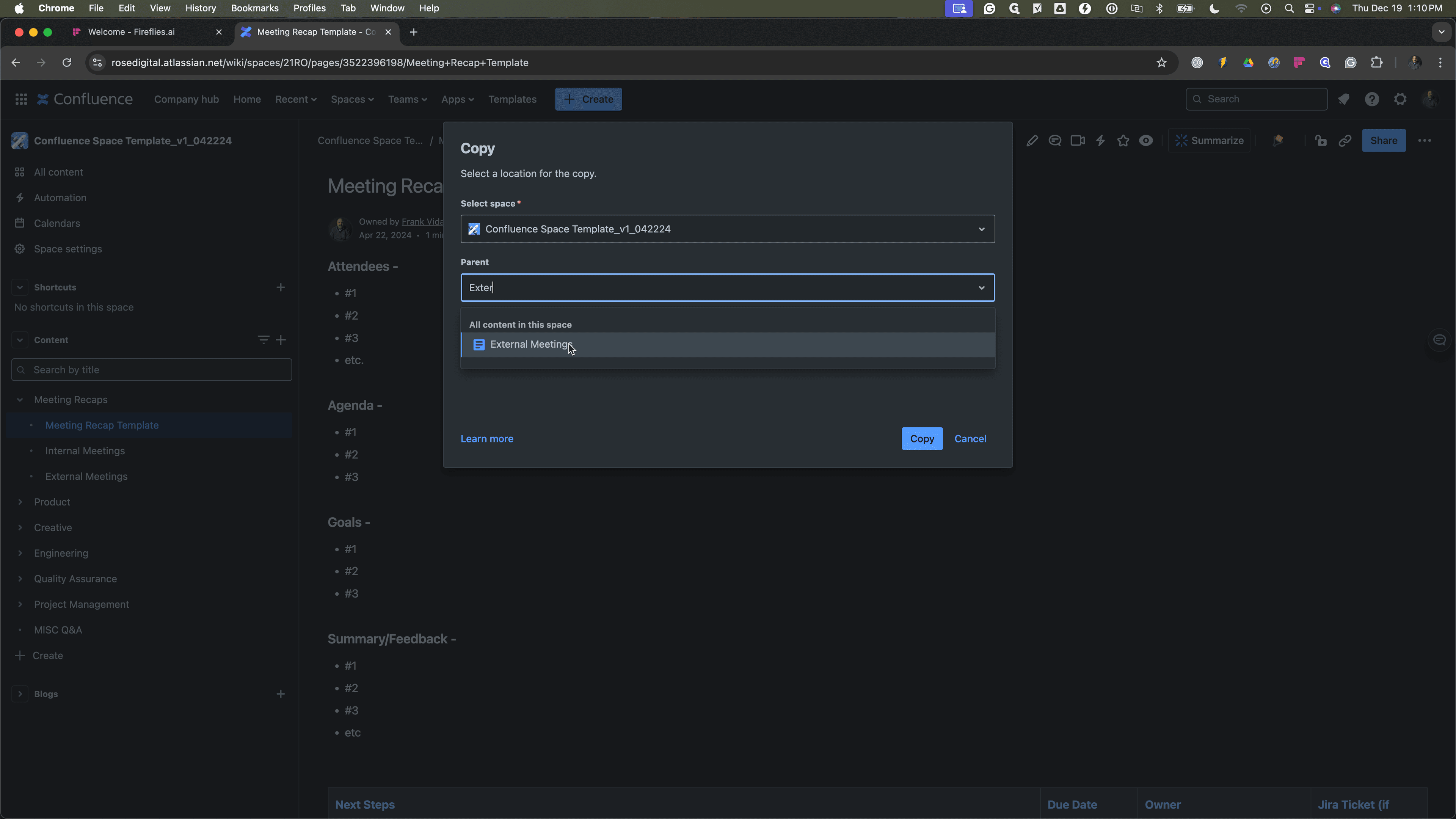 Step #5: Click on "External Meeting"