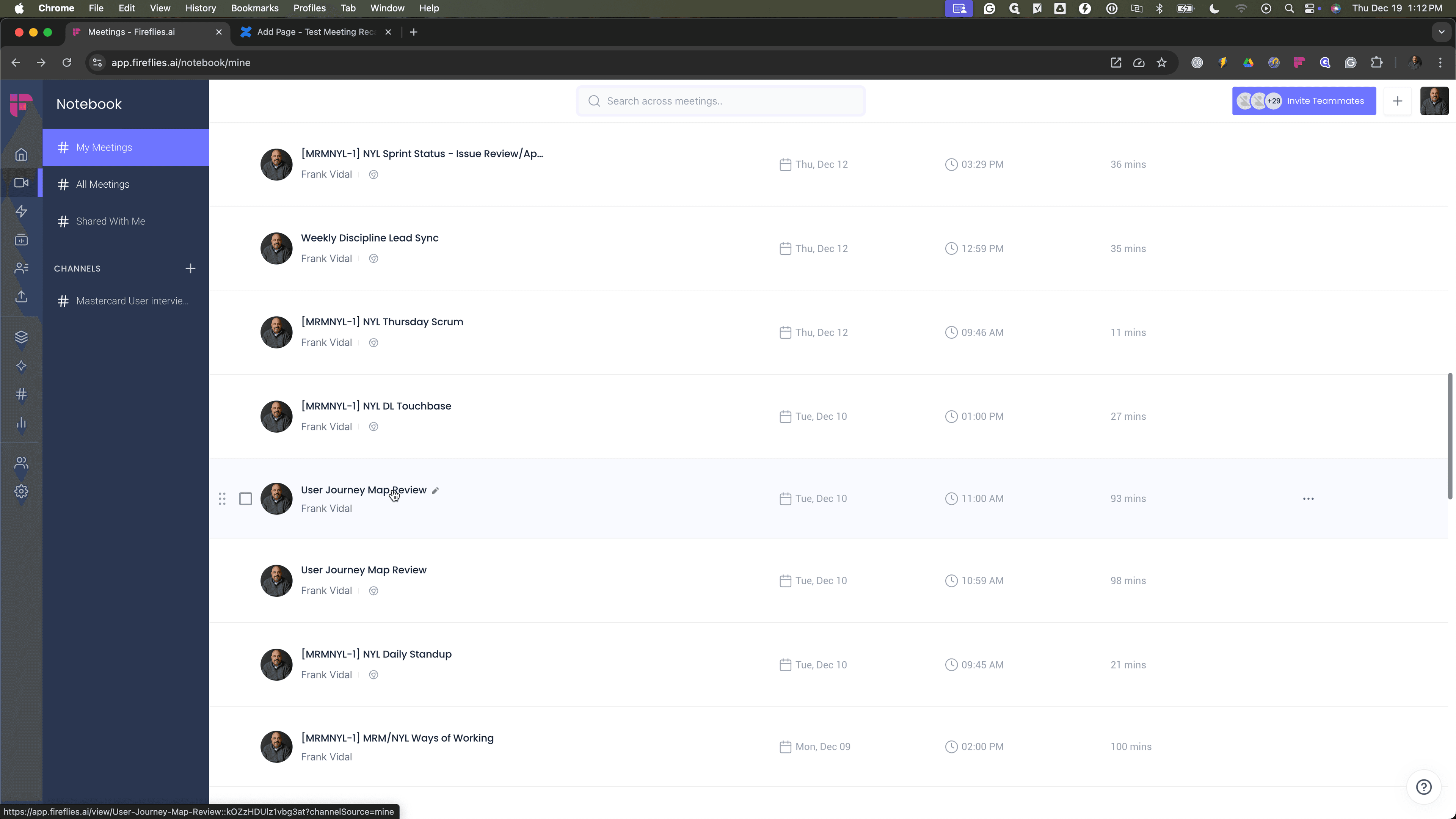 Step #11: Select a meeting that you know has a video recording