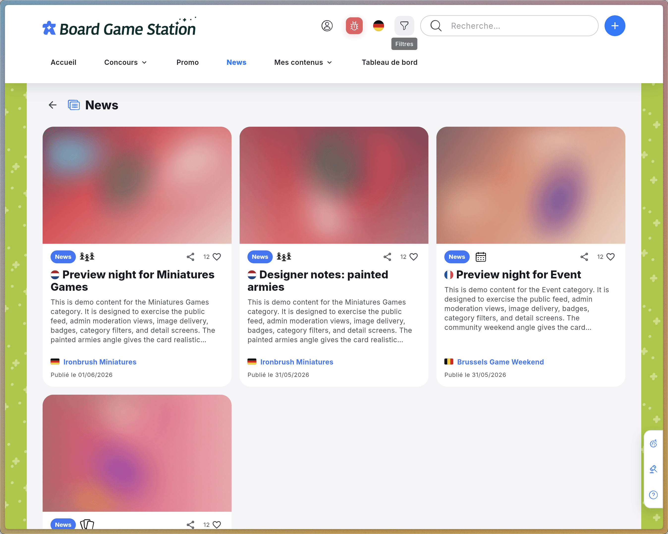 Step #7: Ouvrez le menu Filtres pour affiner votre flux de contenu.