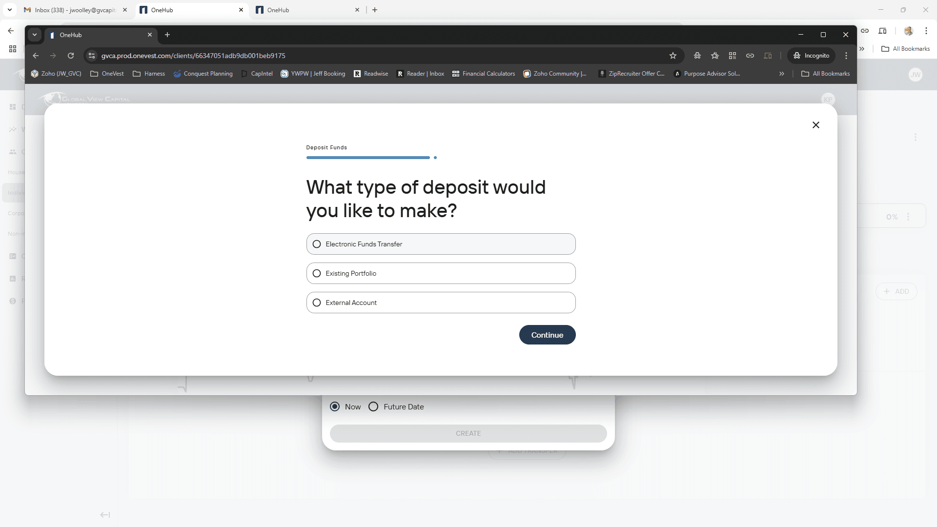 Step #6: Click on "Electronic Funds Transfer"