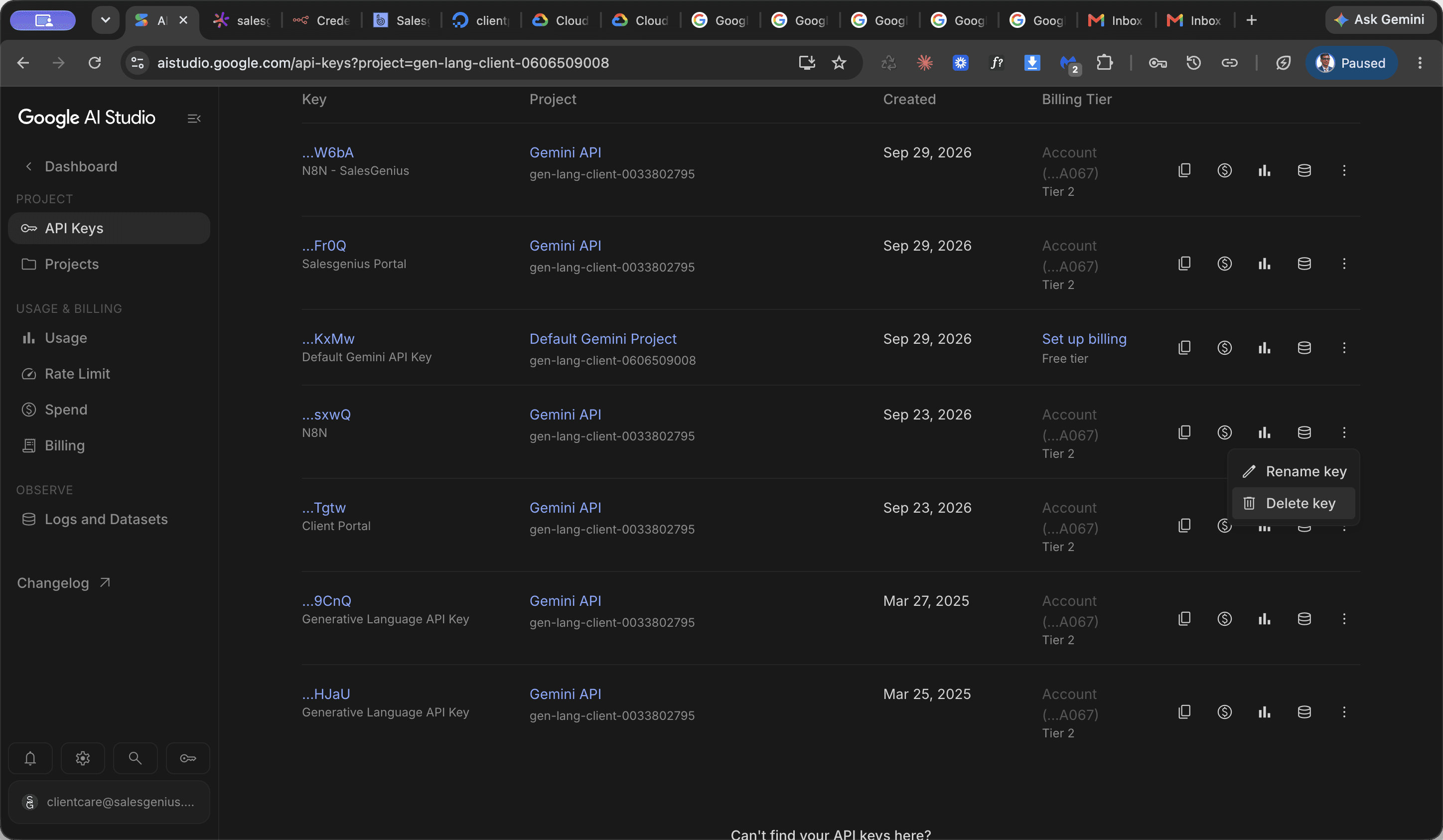 Step #3: Select Delete key from the dropdown menu.