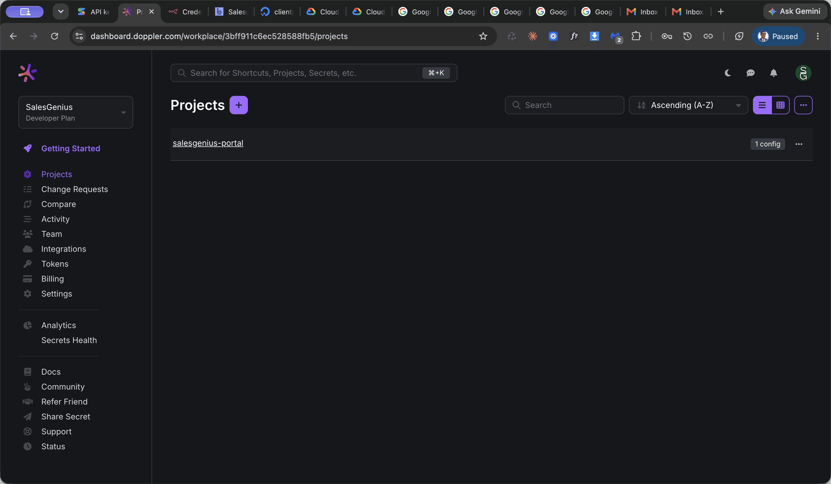 Step #11: Click on the salesgenius - portal project.