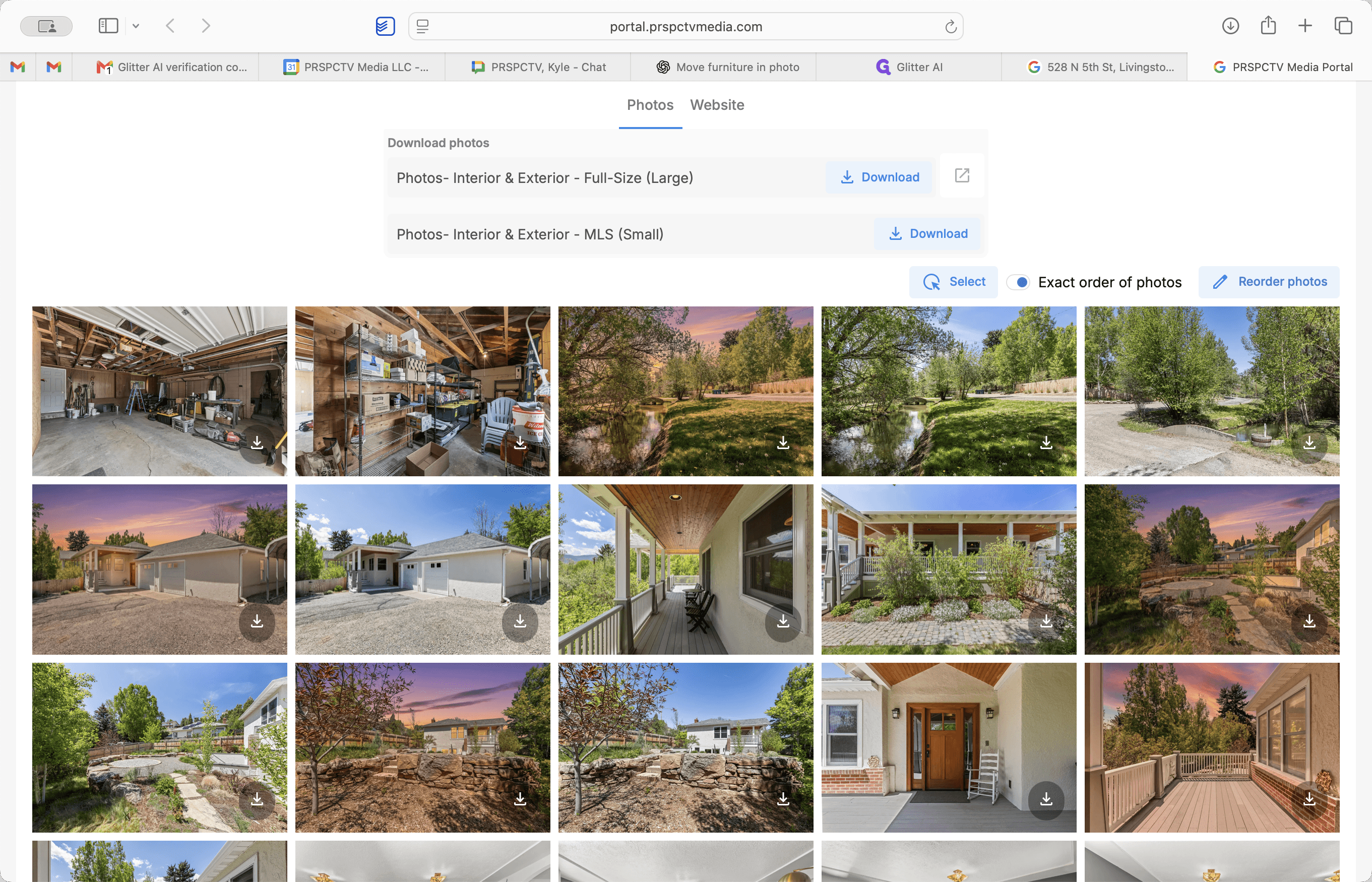 Step #1: Scroll down below the file packages and click Reorder photos.