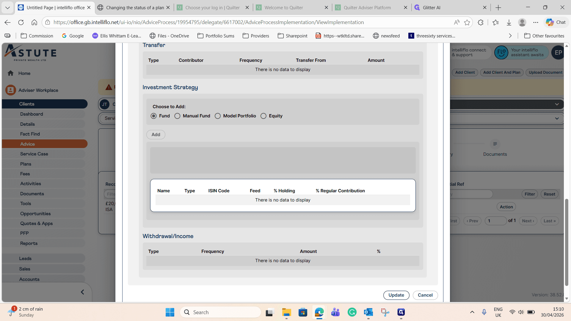 Step #26: Scroll down and click Update to save the fee configuration.