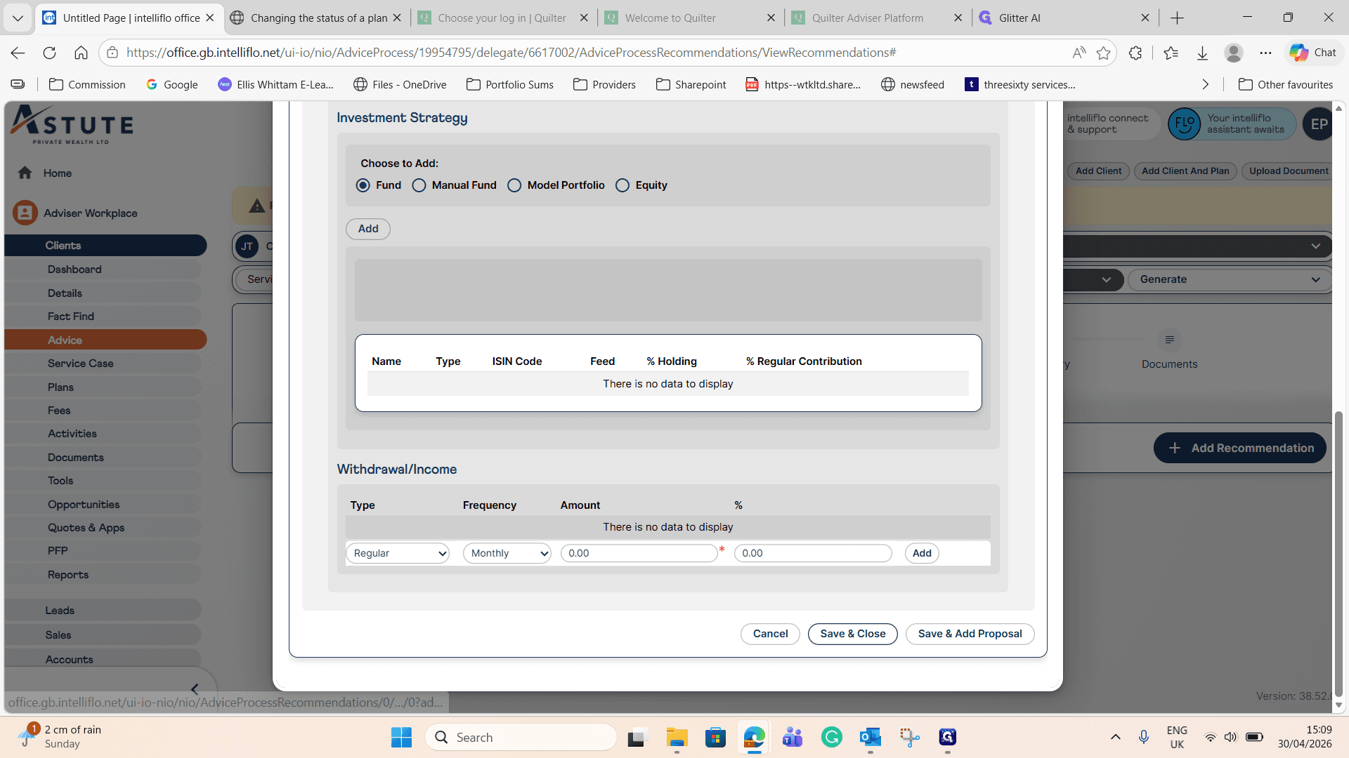 Step #17: Click Save & Close to finalize the proposal.