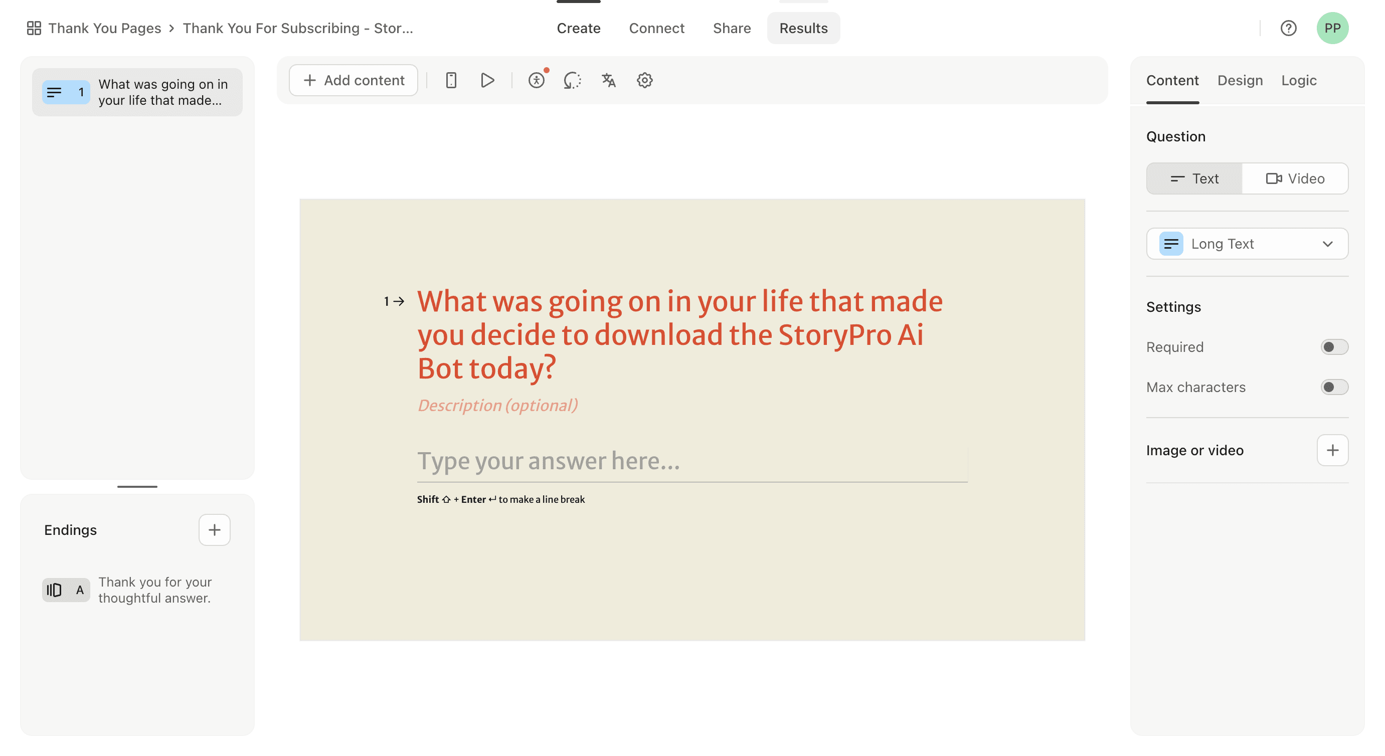 Step #4: Click on "Results"