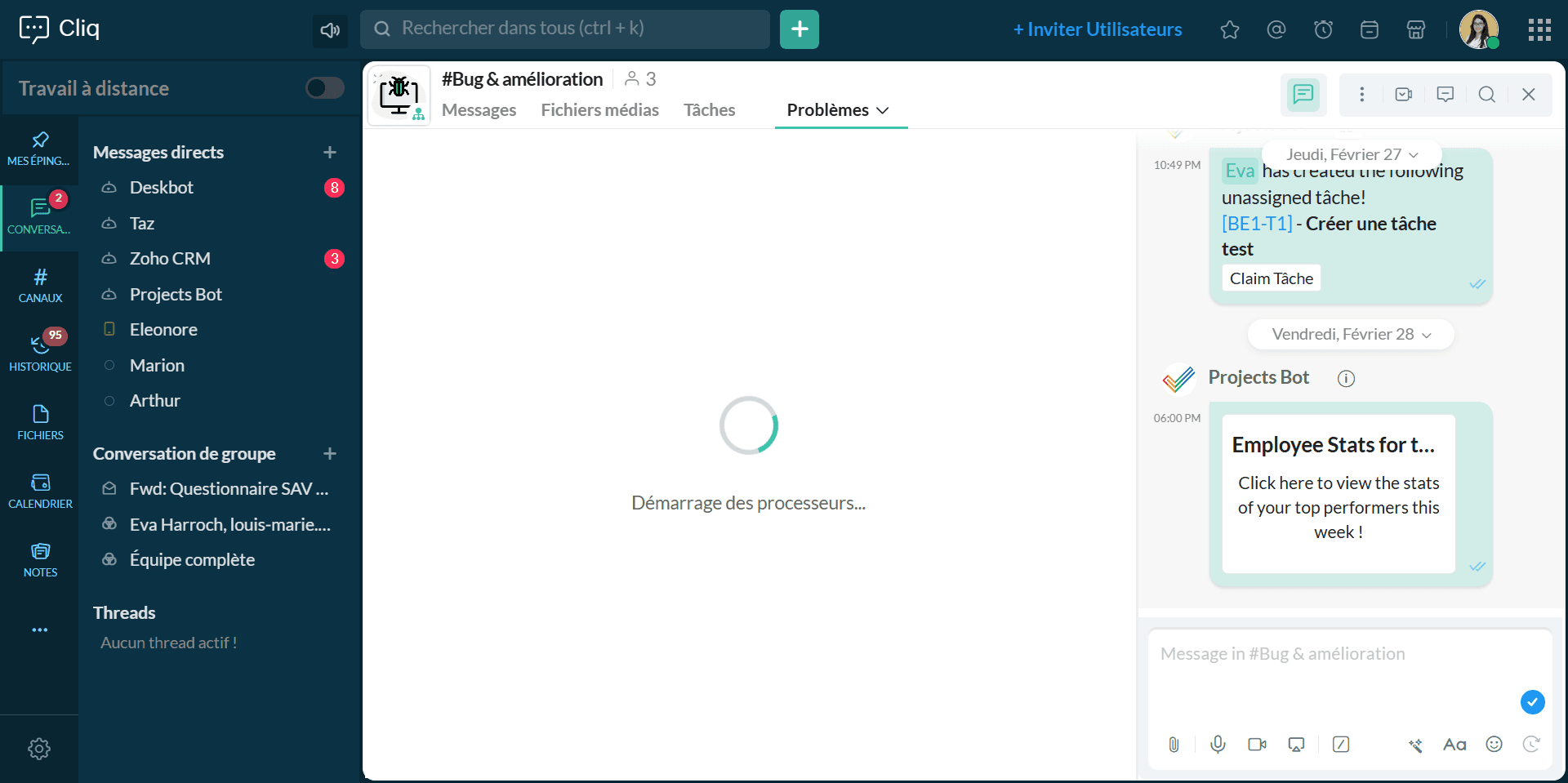 Step #7: Cliquez sur "#Bug & amélioration"