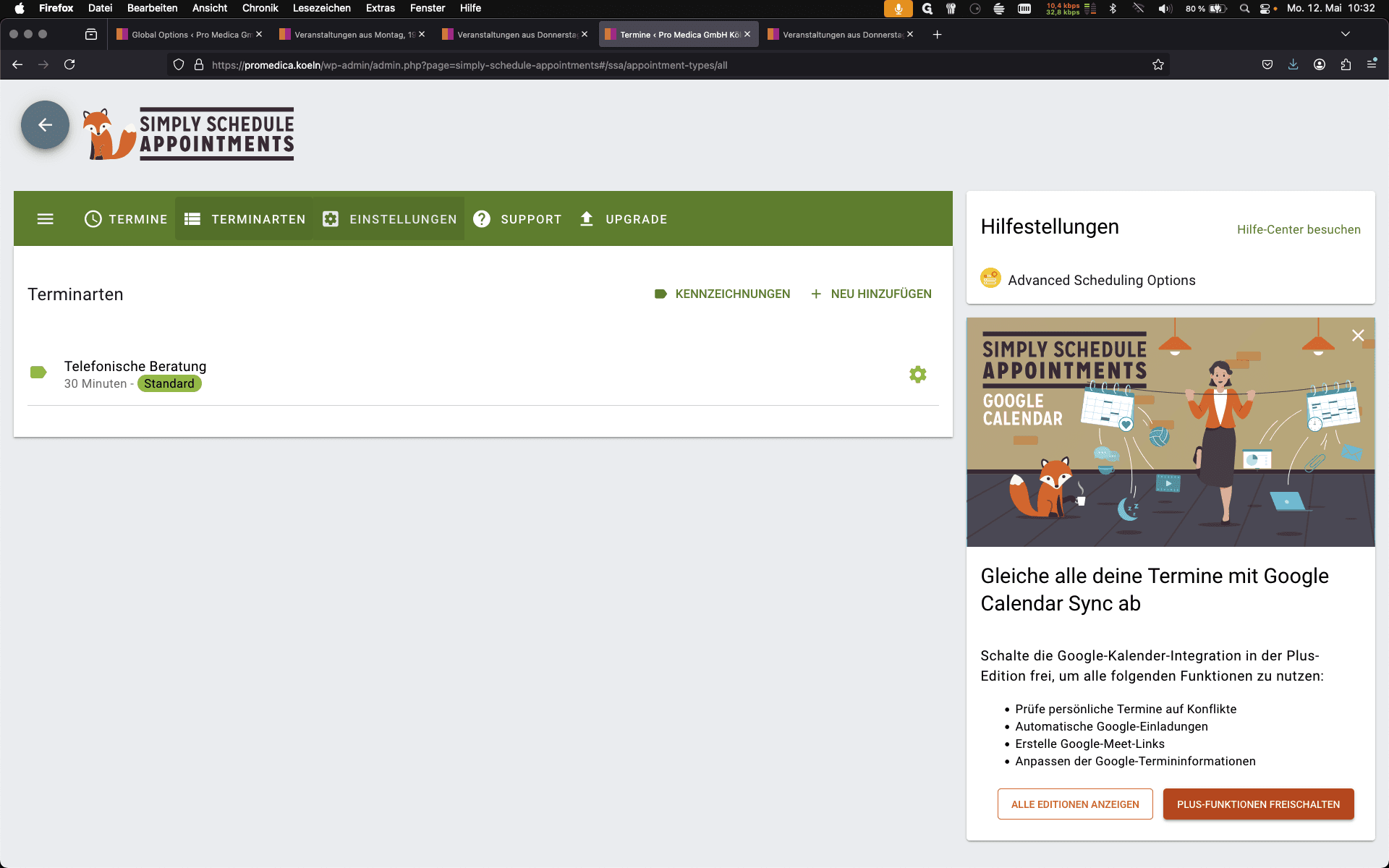 Step #8: Klickt auf "EINSTELLUNGEN".
