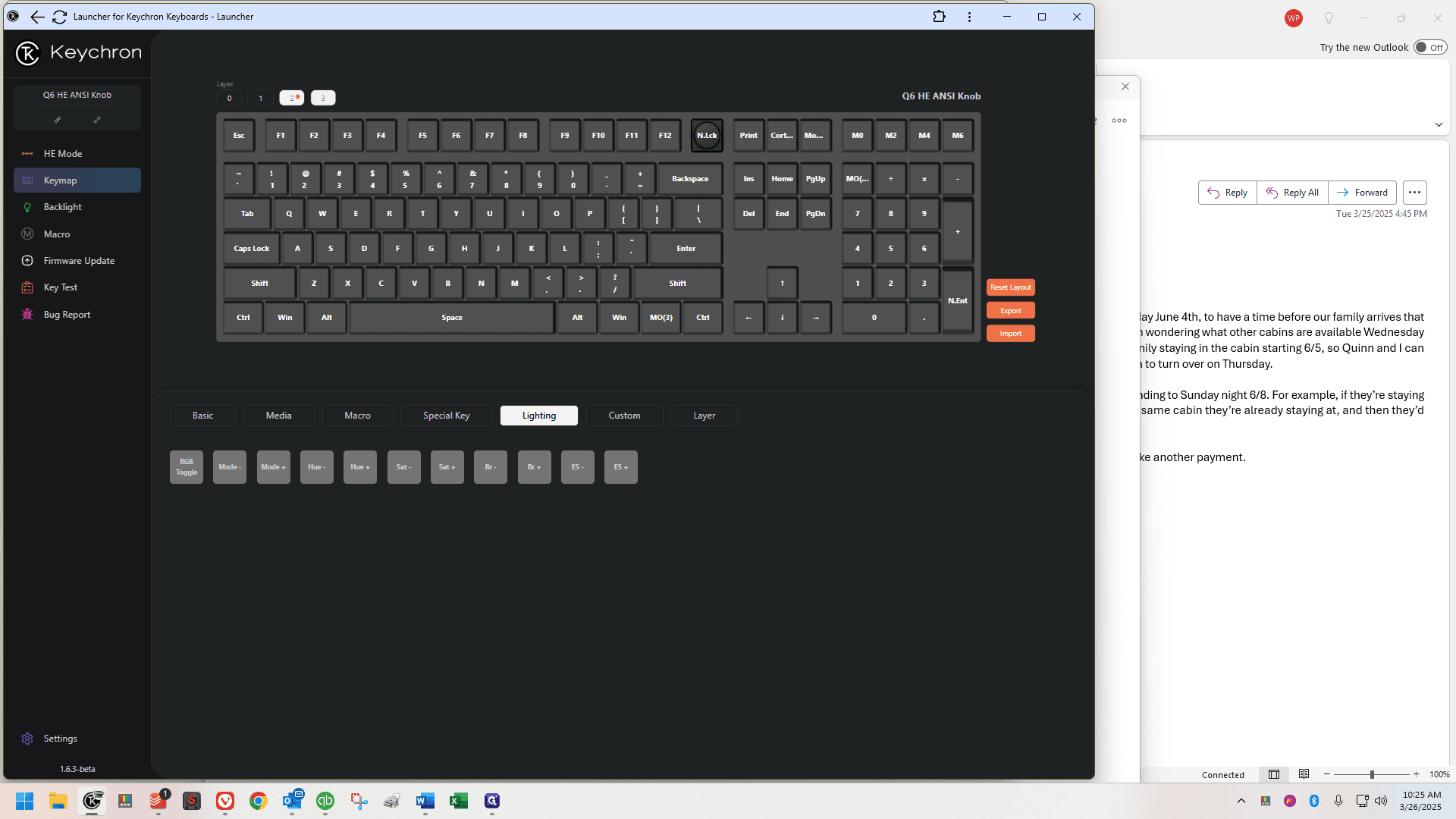 Step #27: Click on "3" for 2nd layer, activated when holding down "fn" or "num" key