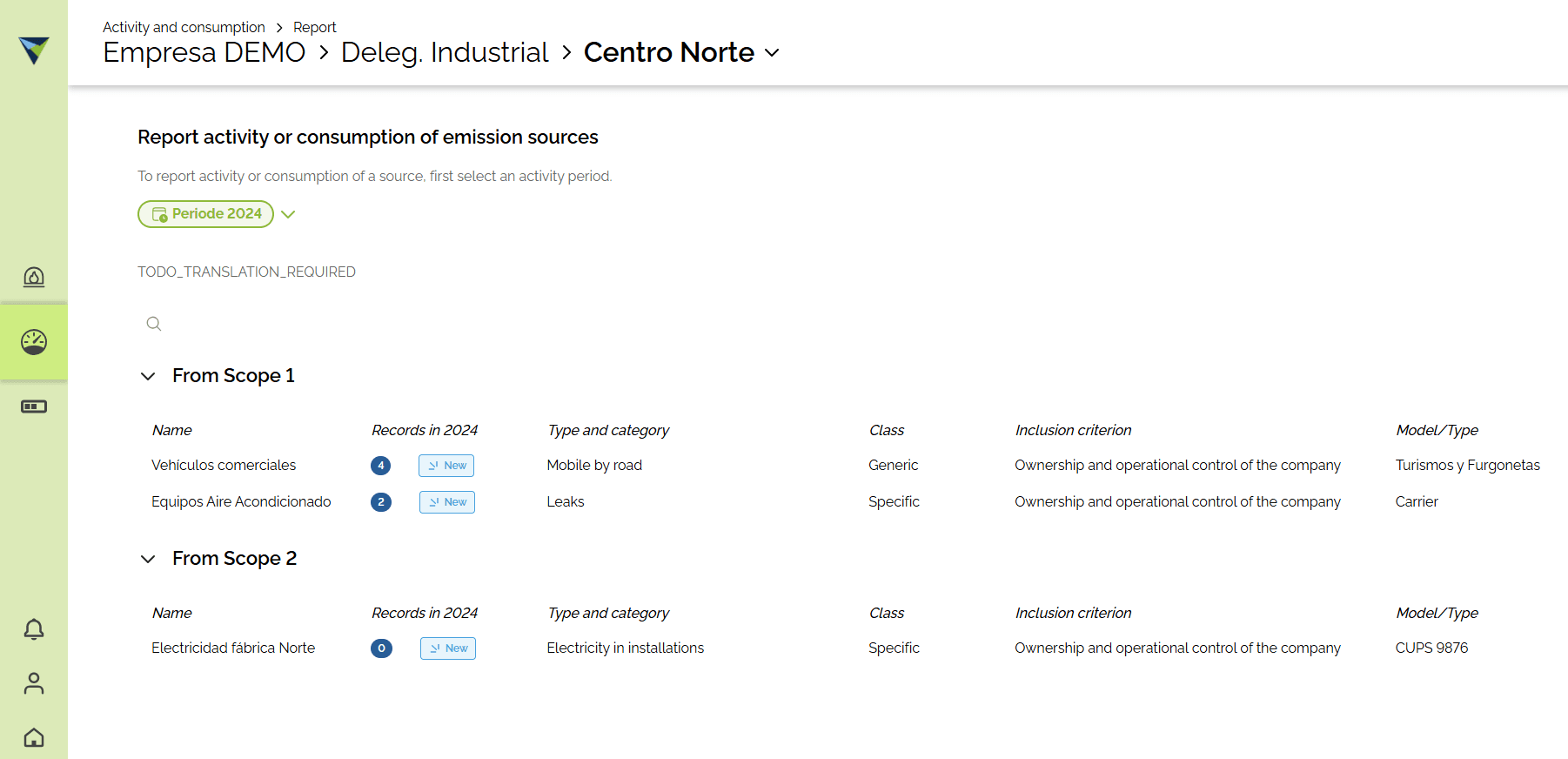 Step #3: Click the source you want to complete. Then enter the data.