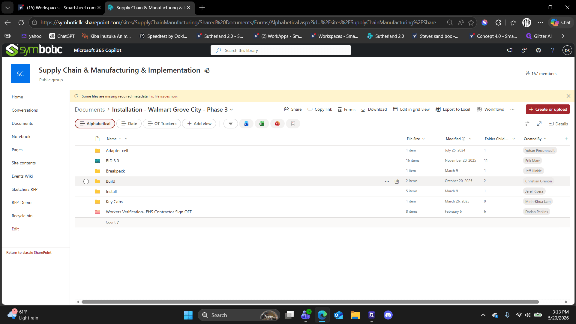 Step #1: Click on the Build folder in your site's SharePoint directory.