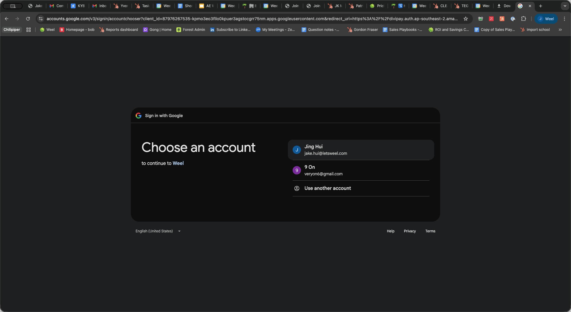 Step #2: Select your account to log in.