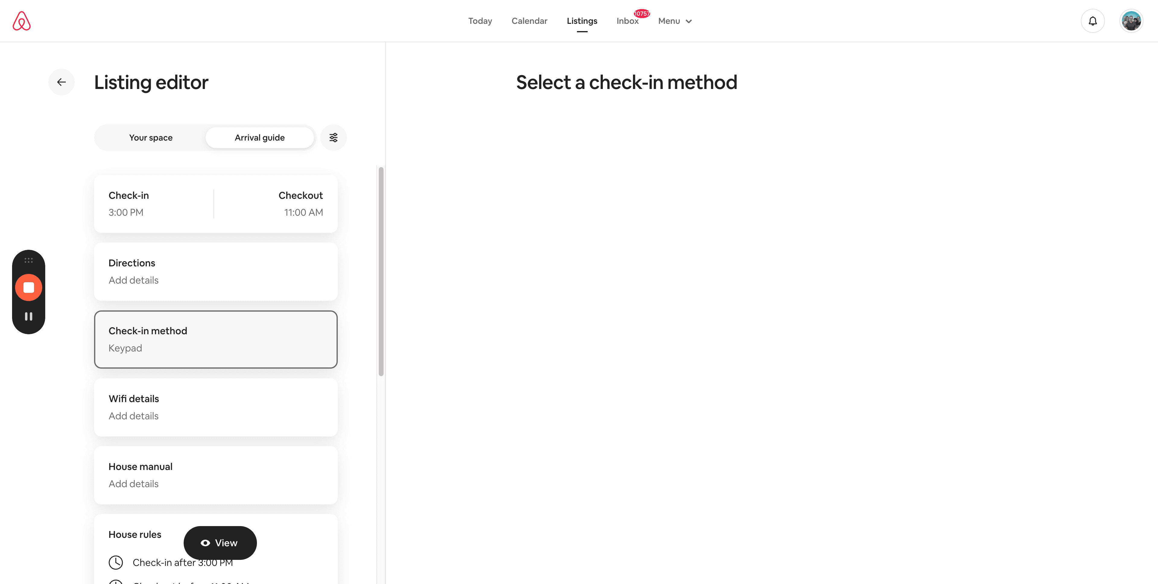 Step #2: Click "Check - in method Keypad"