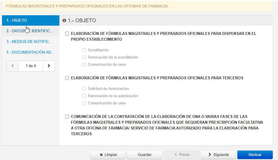 Step #6: Entramos en la solicitud y, dentro de esta, se rellenan los datos que pide la página 1.