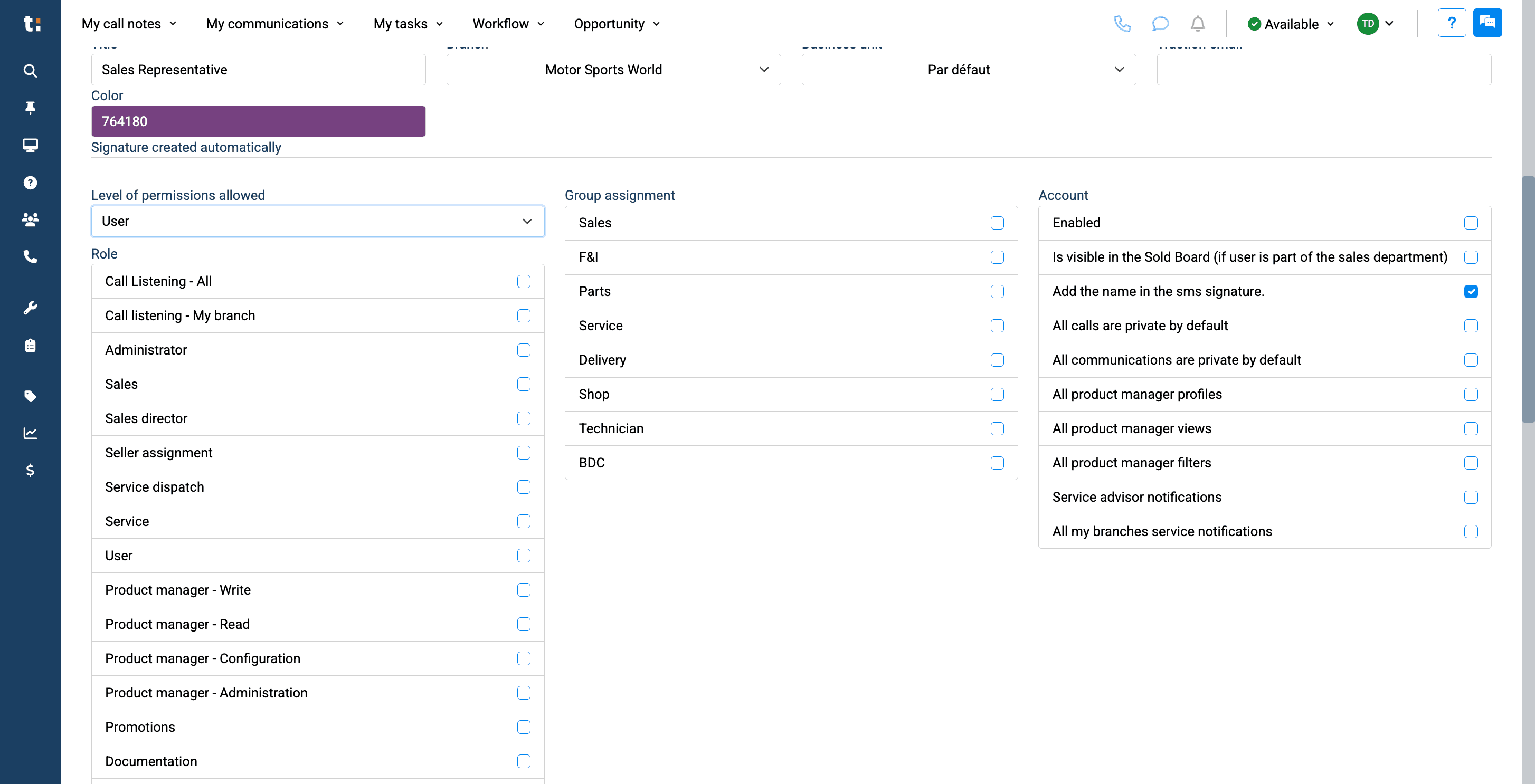 Step #15: Under Group Assignment, you can choose which department they will join.