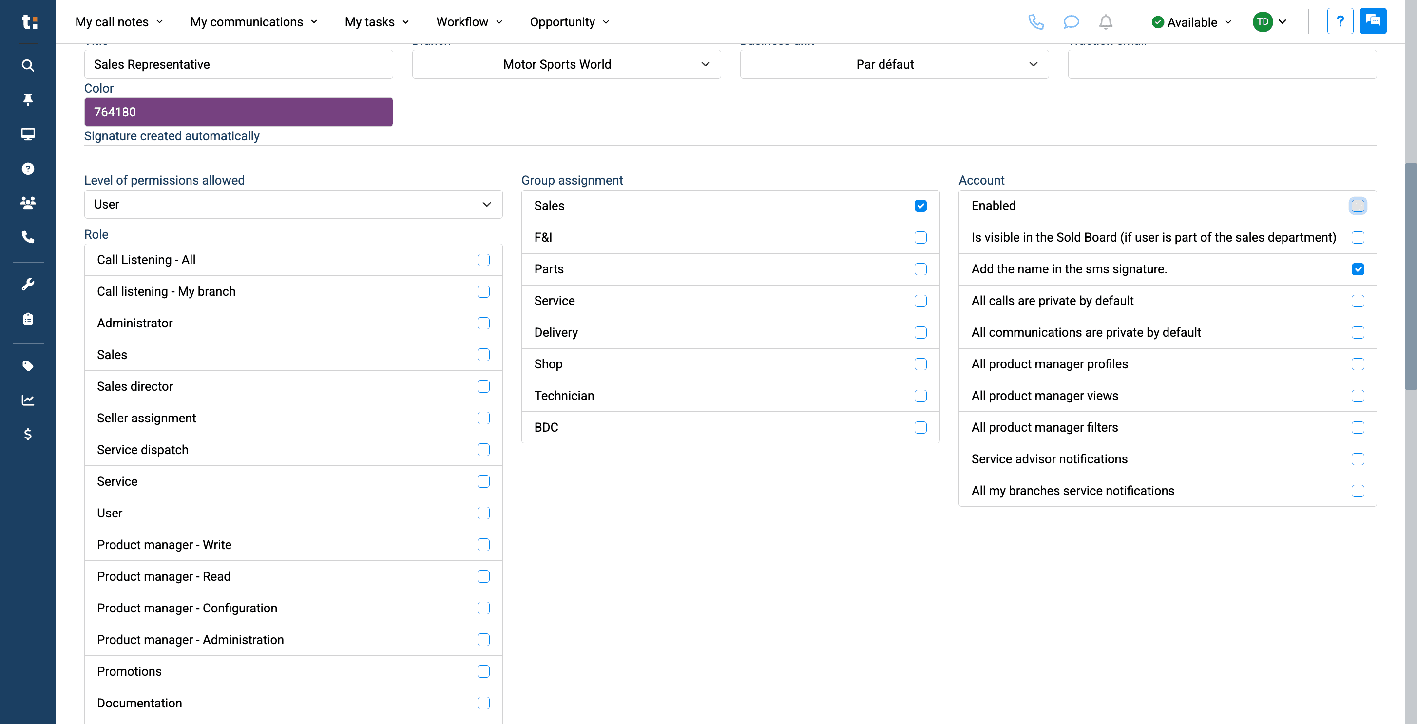 Step #16: Next, under Account, make sure they are enabled.