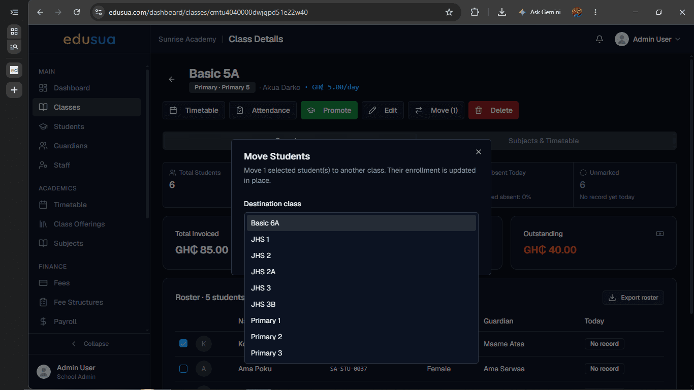 Step #6: Click Basic 6A in the dropdown list.