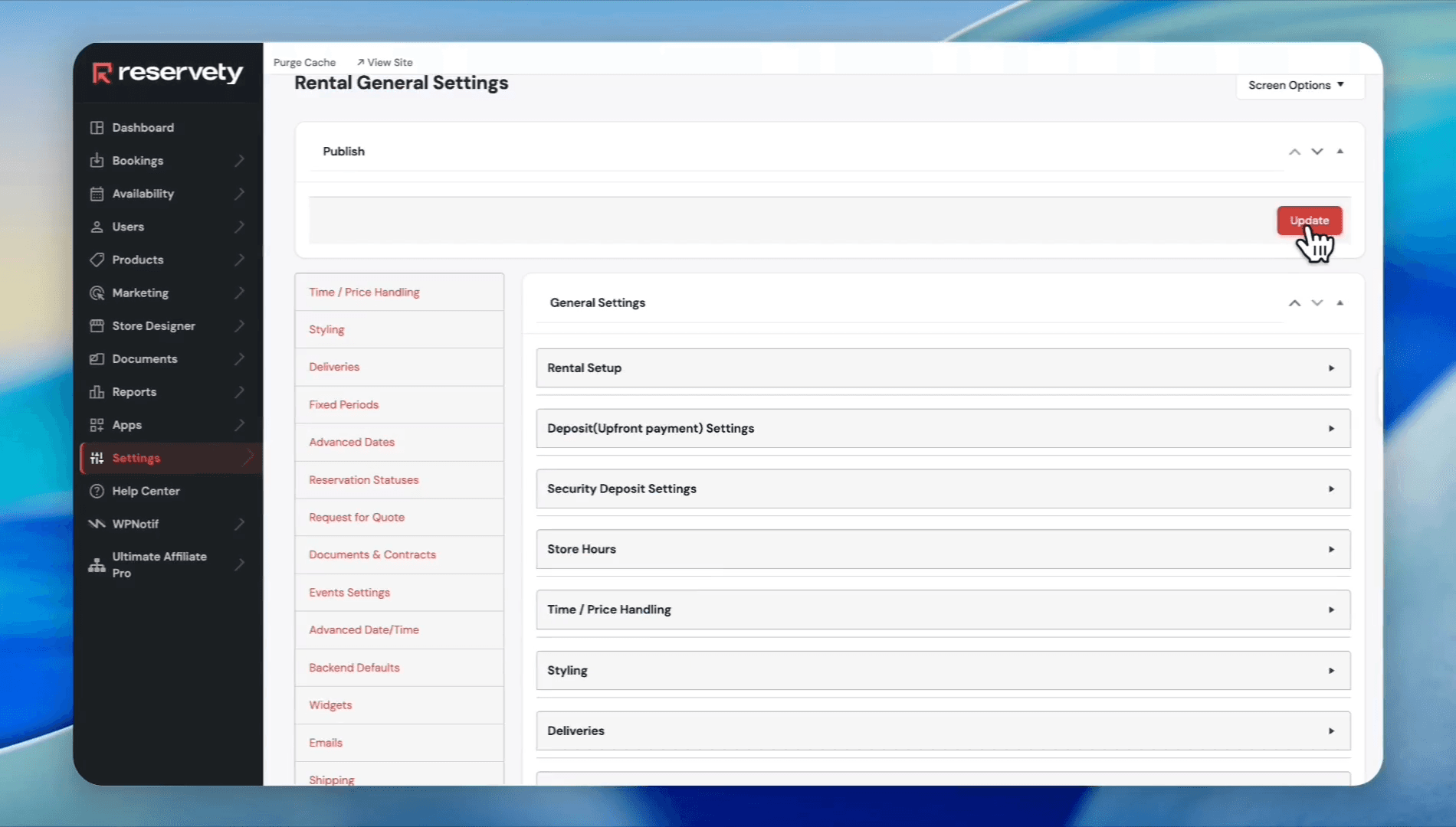 Step #6: Click Update to save your changes.