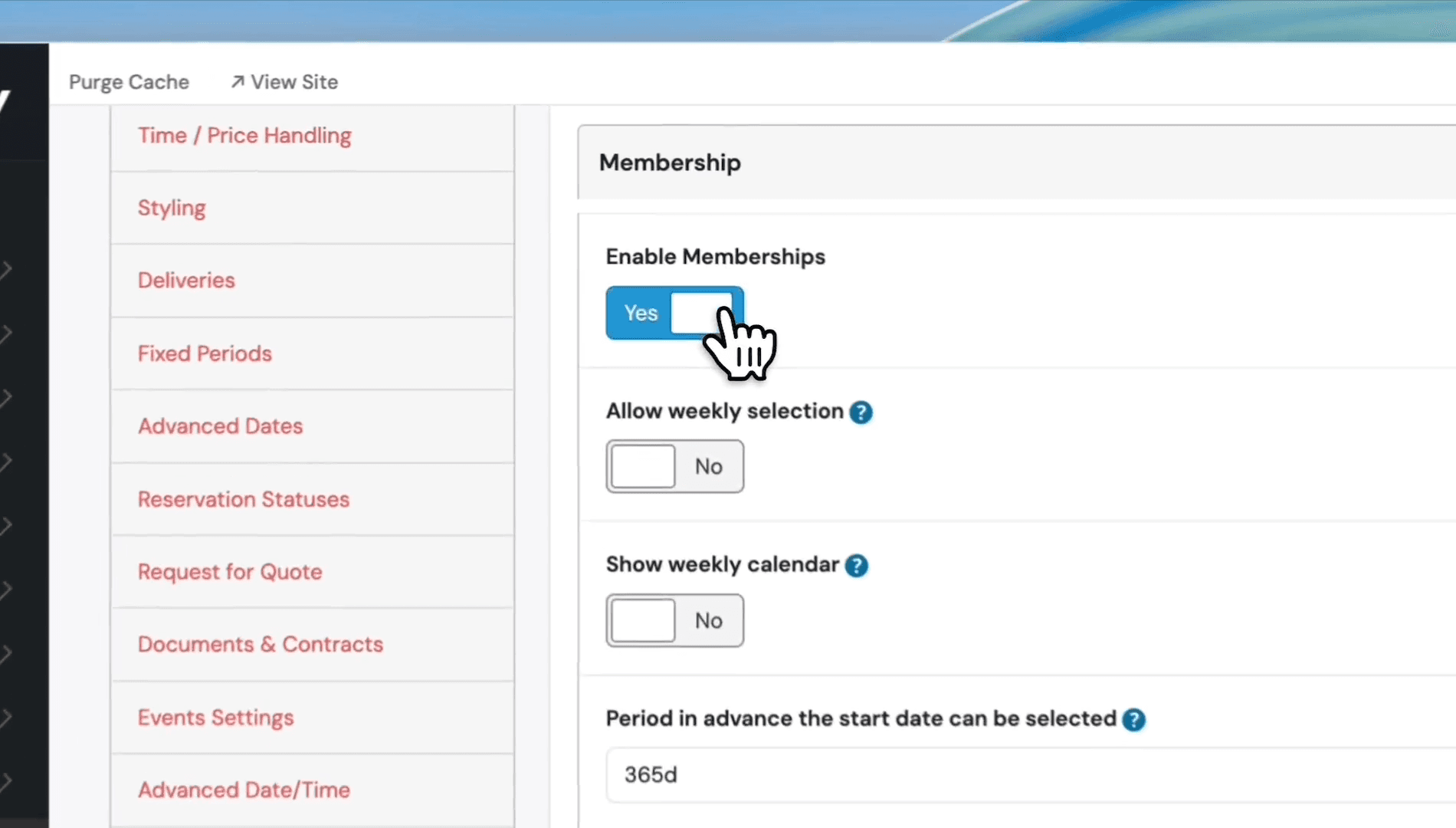 Step #5: Select Enable Memberships.