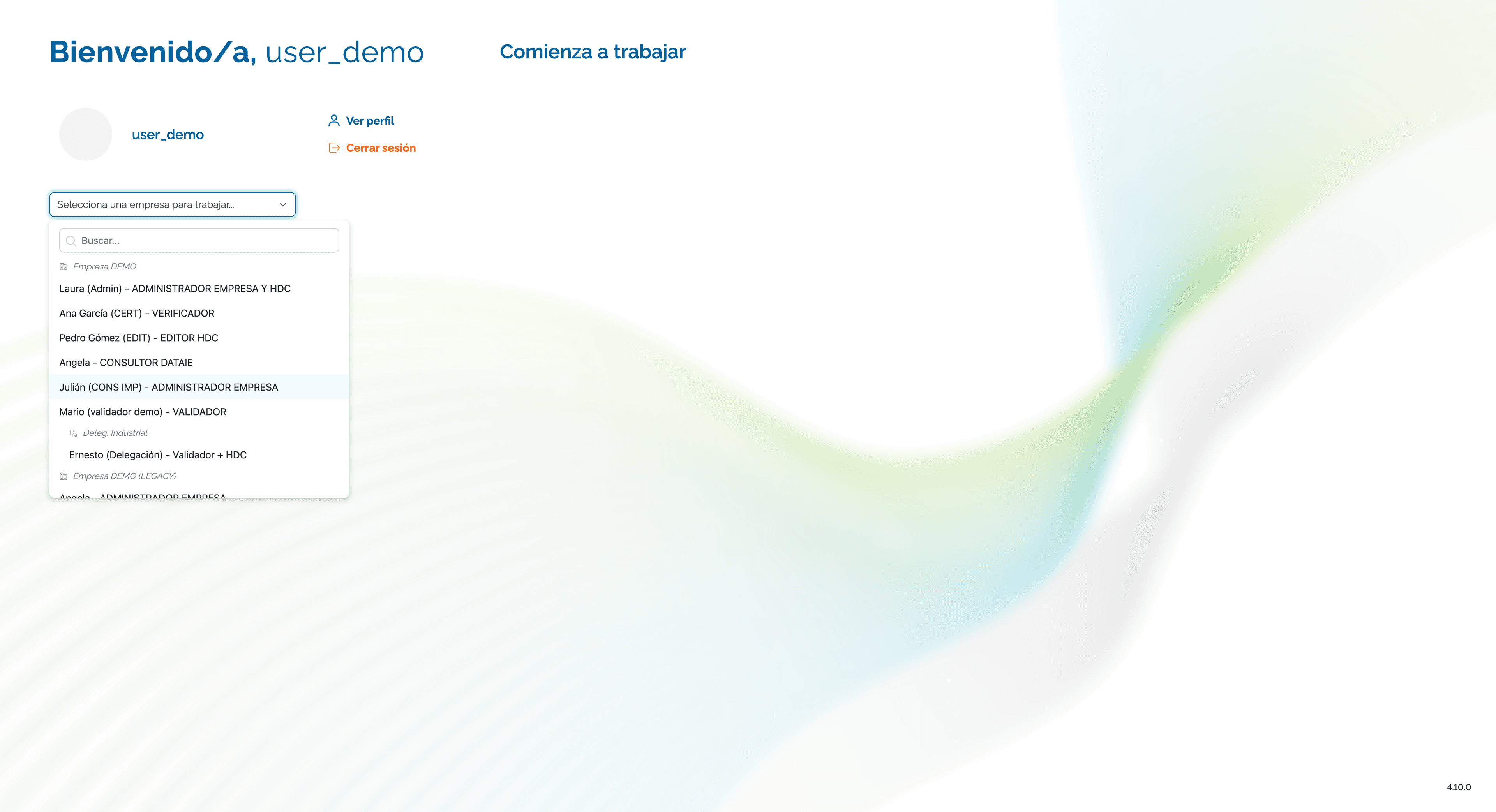 Step #4: Hagan clic en "- ADMINISTRADOR EMPRESA"
