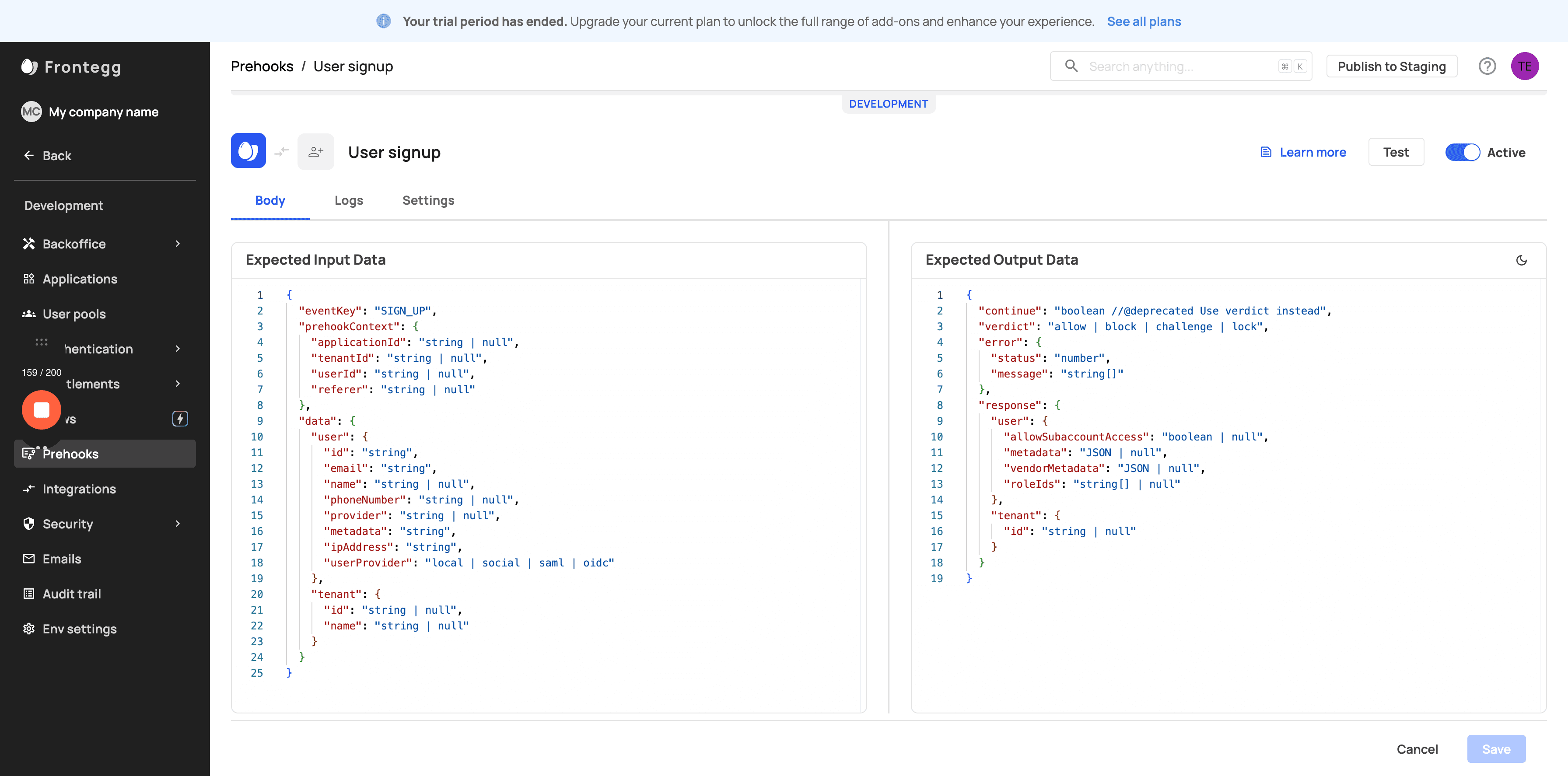 Step #7: Click on "E * Prehooks"