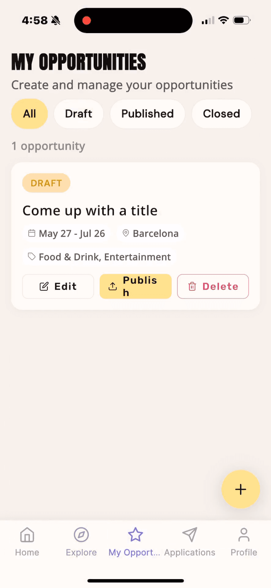 Step #23: Use the top navigation menu in the My Opportunities section to filter your pipeline by status.